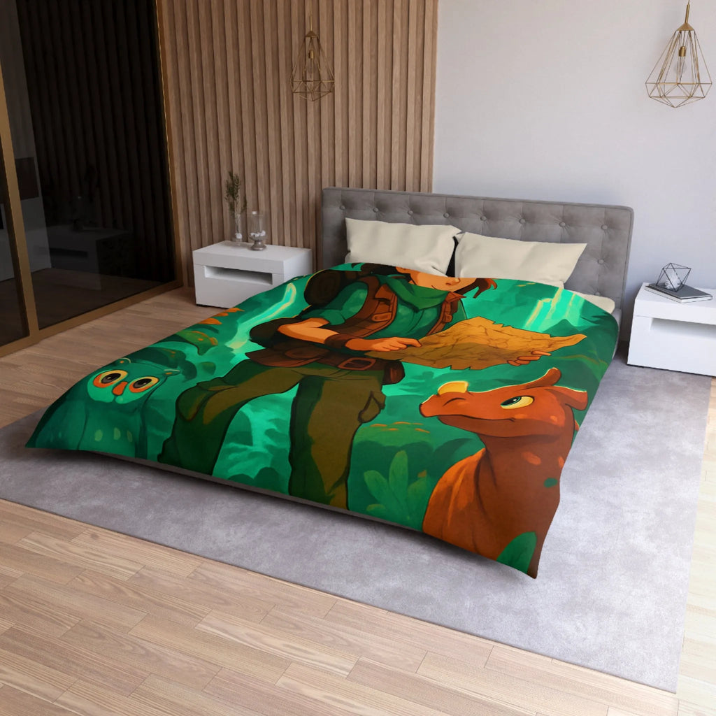 Aventure Enchantée: Enfant Voyageur, Animaux Magiques, Carte Mystérieuse, Forêt Lumineuse, Cascade Sereine