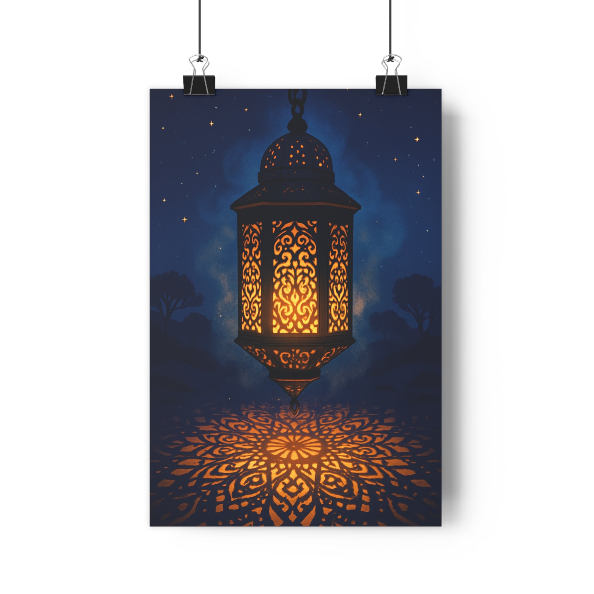 Poster décoratif magique cartoon étoilé lumière chaleureuse chambre salon paisible intérieur 30x46 cm art