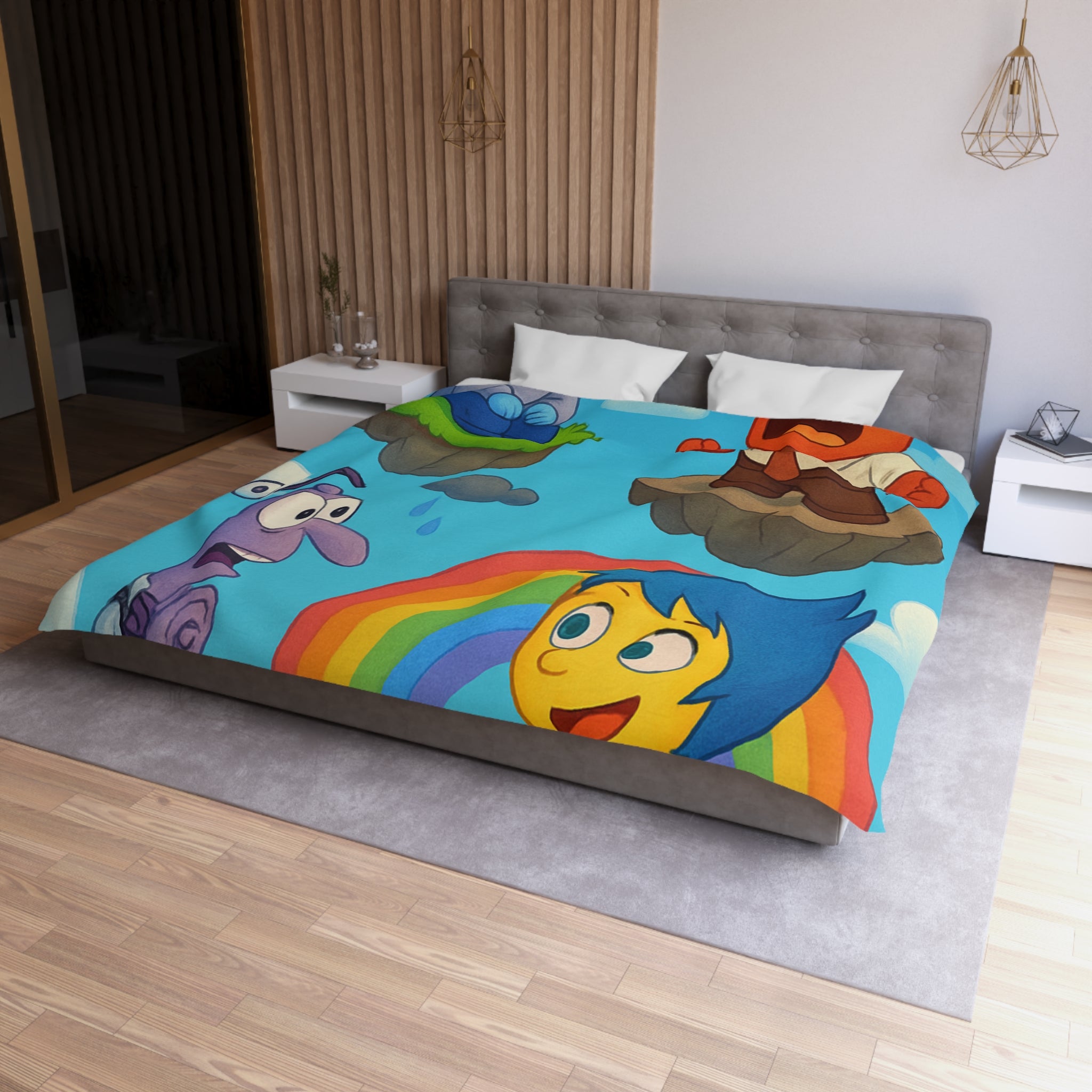 Housse de Couette Microfibre Illustration Unique Design Moderne Décoration Intérieure Raffinée