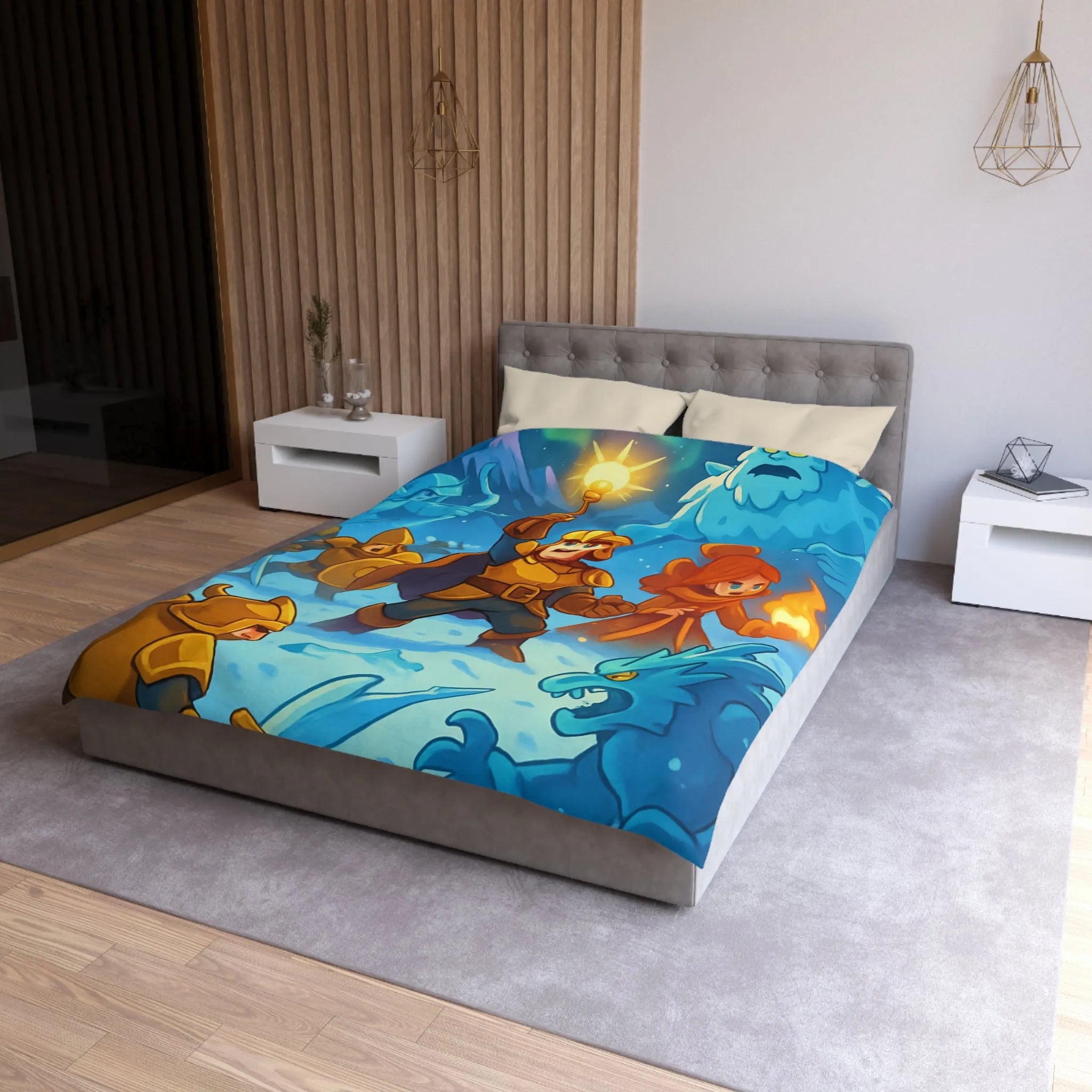 Housse de Couette Microfibre Art Graphique Contemporain Style Décoratif Chambre Tendance