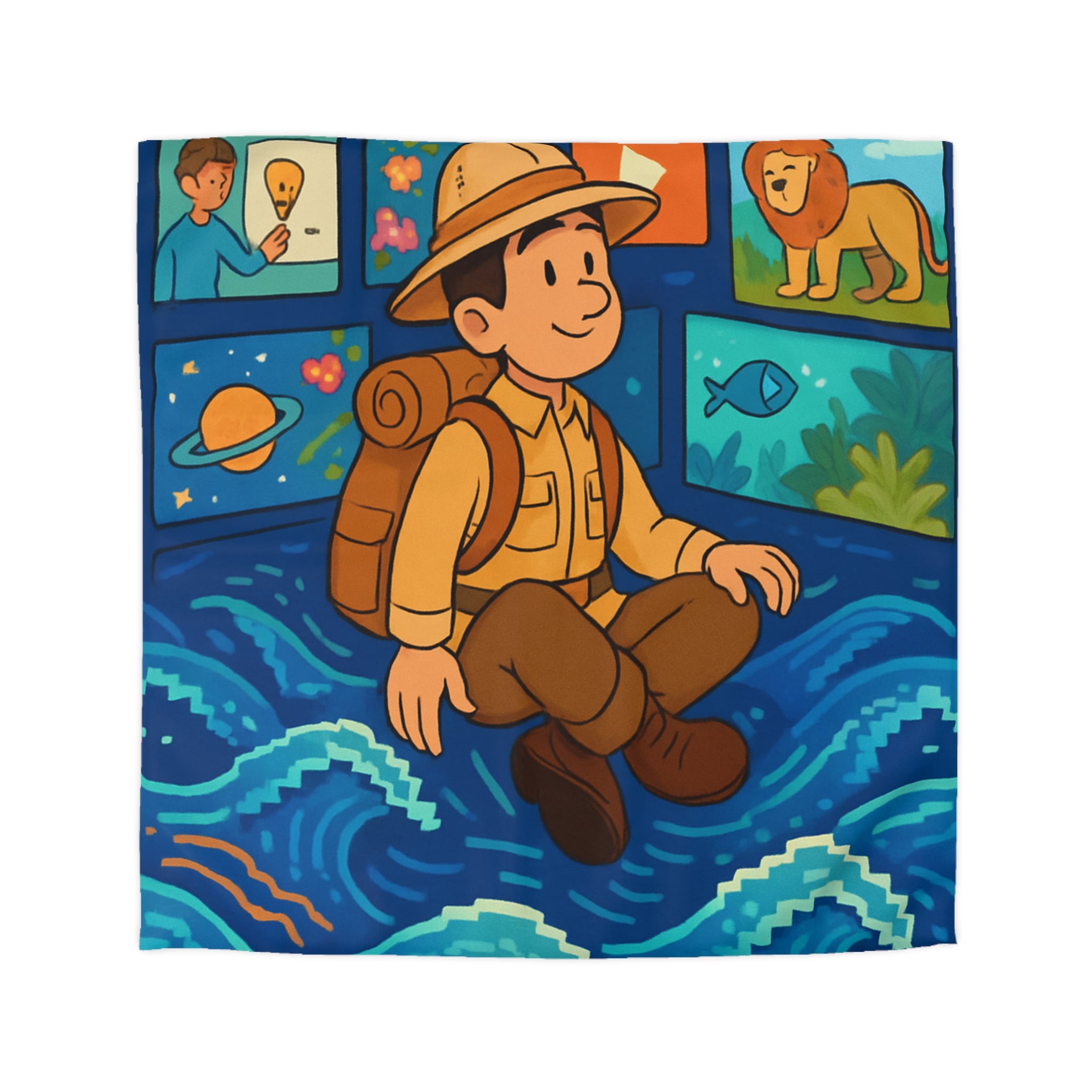 Housse de Couette Microfibre Illustration Unique Design Moderne Décoration Intérieure Raffinée