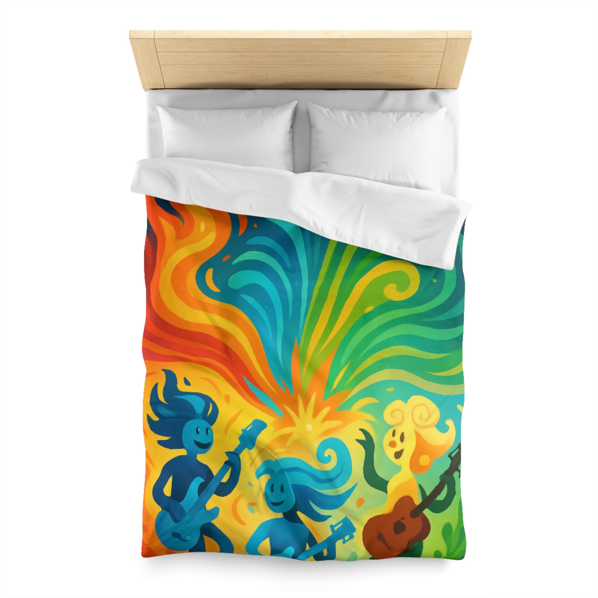 Housse de Couette Microfibre Illustration Unique Design Moderne Décoration Intérieure Raffinée