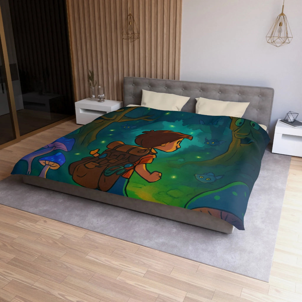 Housse de couette magique avec forêt enchantée lumineuse pour chambre d’enfant rêveuse