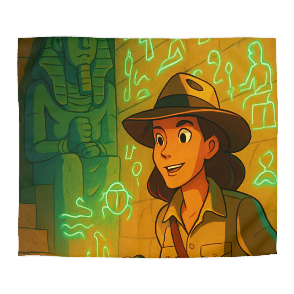 Housse de Couette Aventure Archéologique: Explorer des Hiéroglyphes dans une Pyramide Égyptienne Mystérieuse