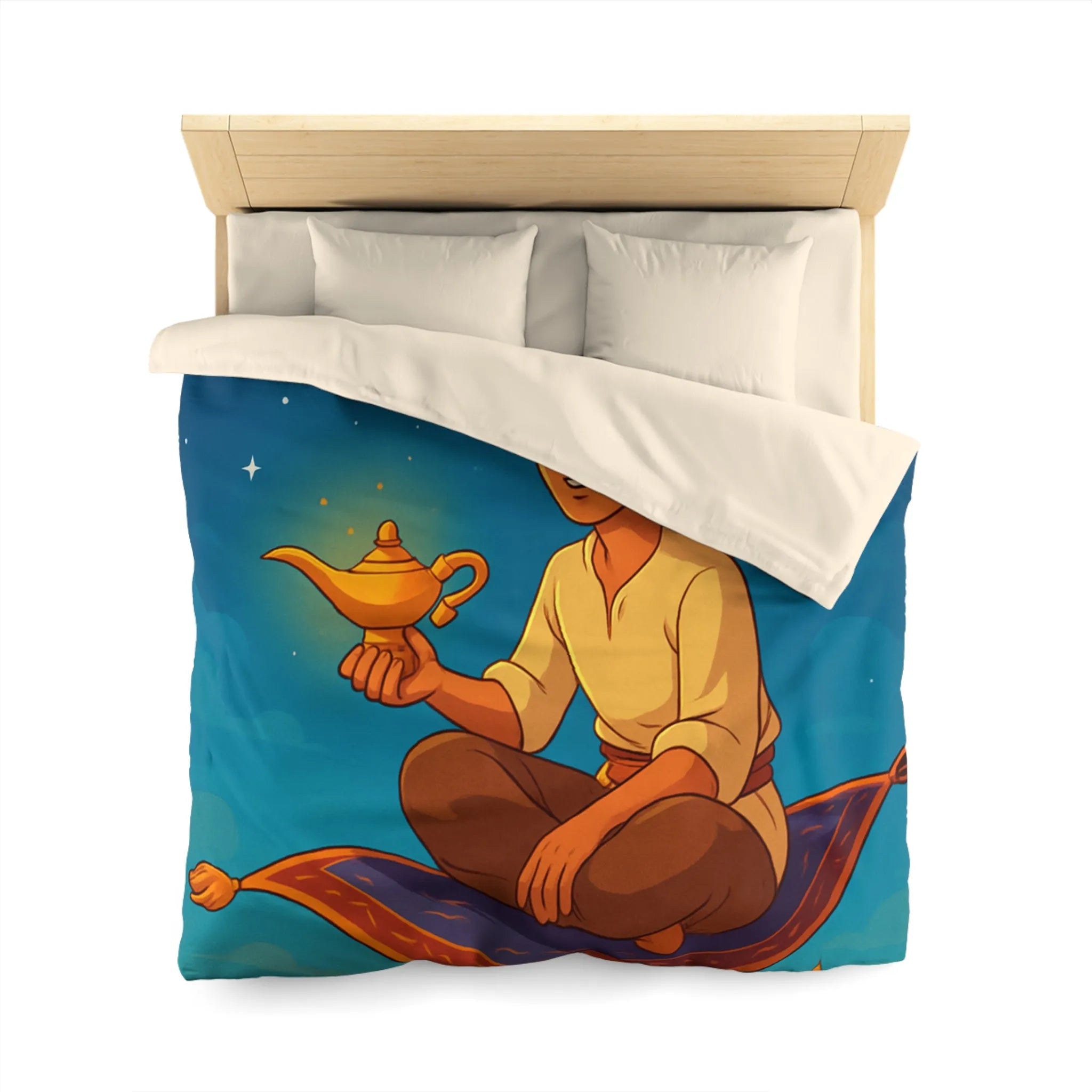 Housse de couette magique thème oriental avec tapis volant et ciel étoilé