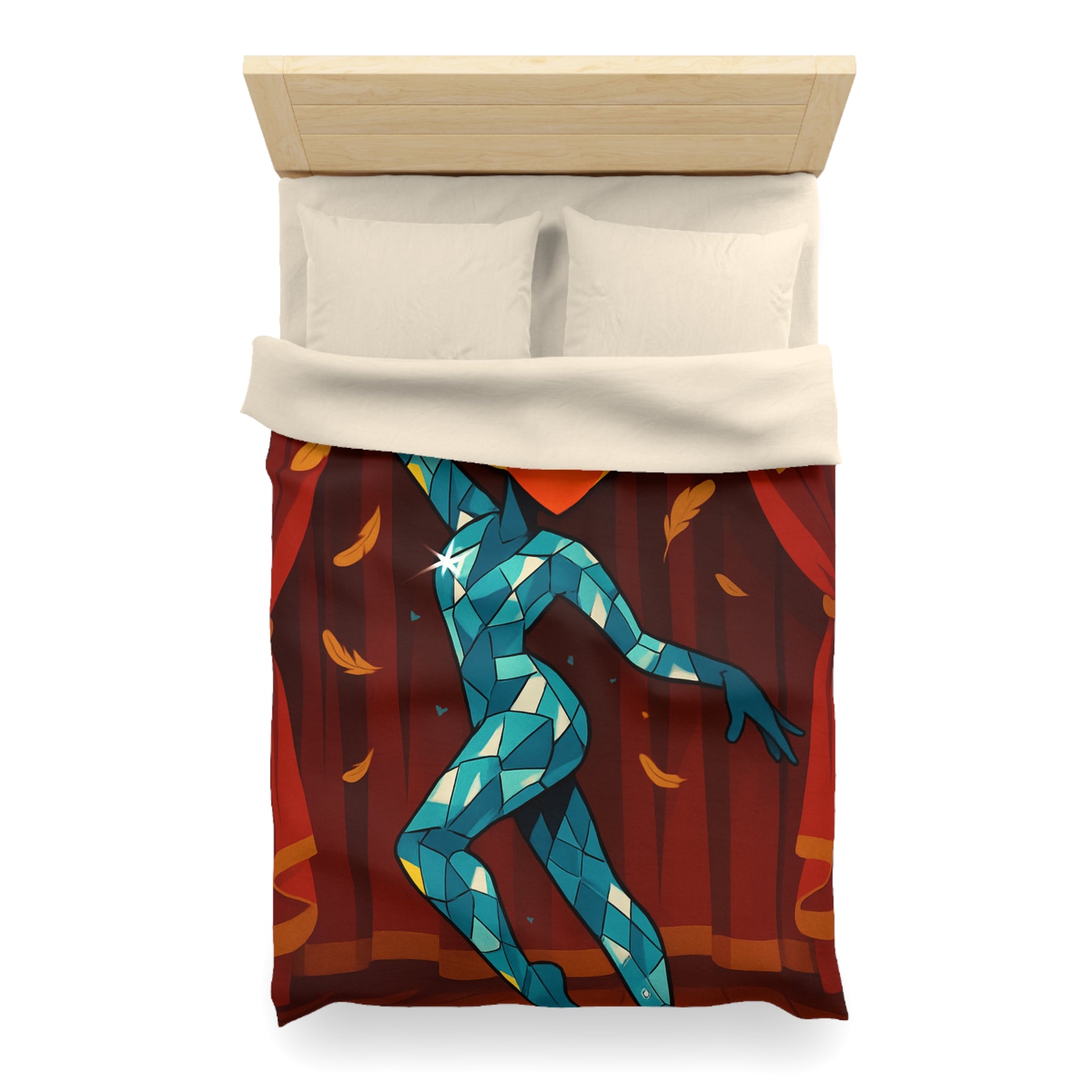 Housse de Couette Microfibre Motif Créatif Original Style Contemporain Chambre Élégante