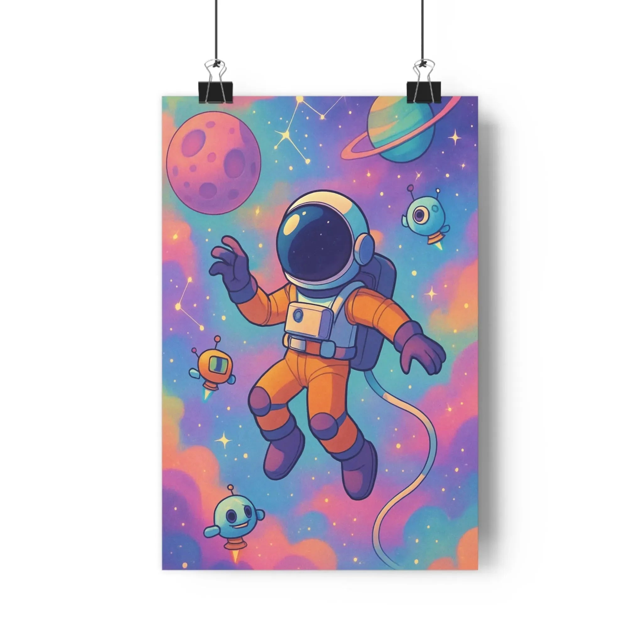 Poster décoratif moderne dessin animé coloré aventure espace rêveur imagination chambre salon unique style