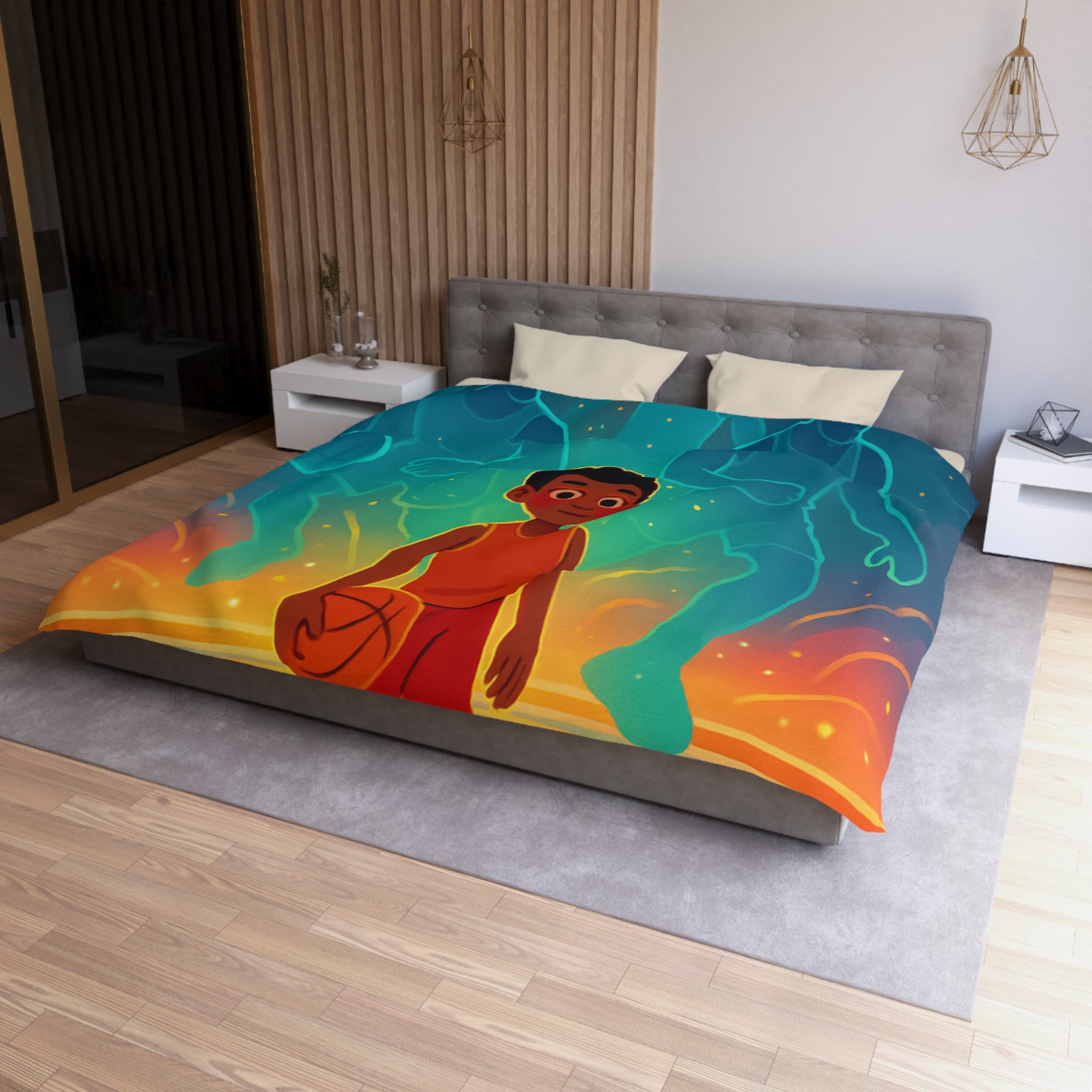 Housse de Couette Microfibre Illustration Unique Design Moderne Décoration Intérieure Raffinée