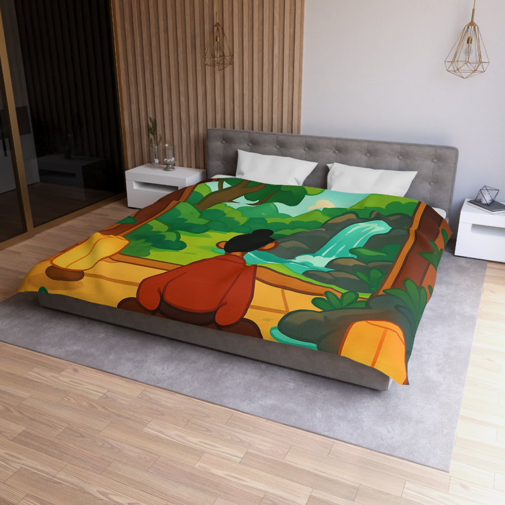 Housse de Couette Microfibre Illustration Unique Design Moderne Décoration Intérieure Raffinée