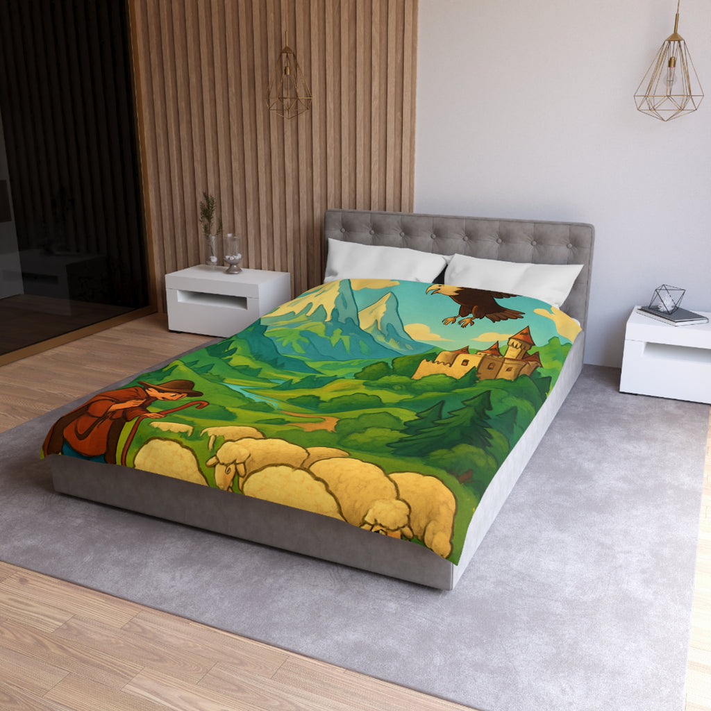 Housse de Couette Microfibre Design Artistique Moderne Décoration Chambre Confort Premium