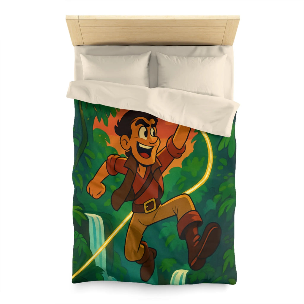 Housse de couette aventure jungle vibrante cascade pour chambre à thème nature