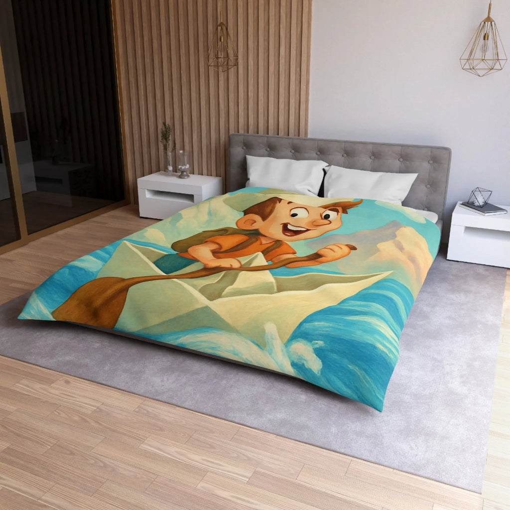 Housse de Couette Microfibre Art Graphique Contemporain Style Décoratif Chambre Tendance