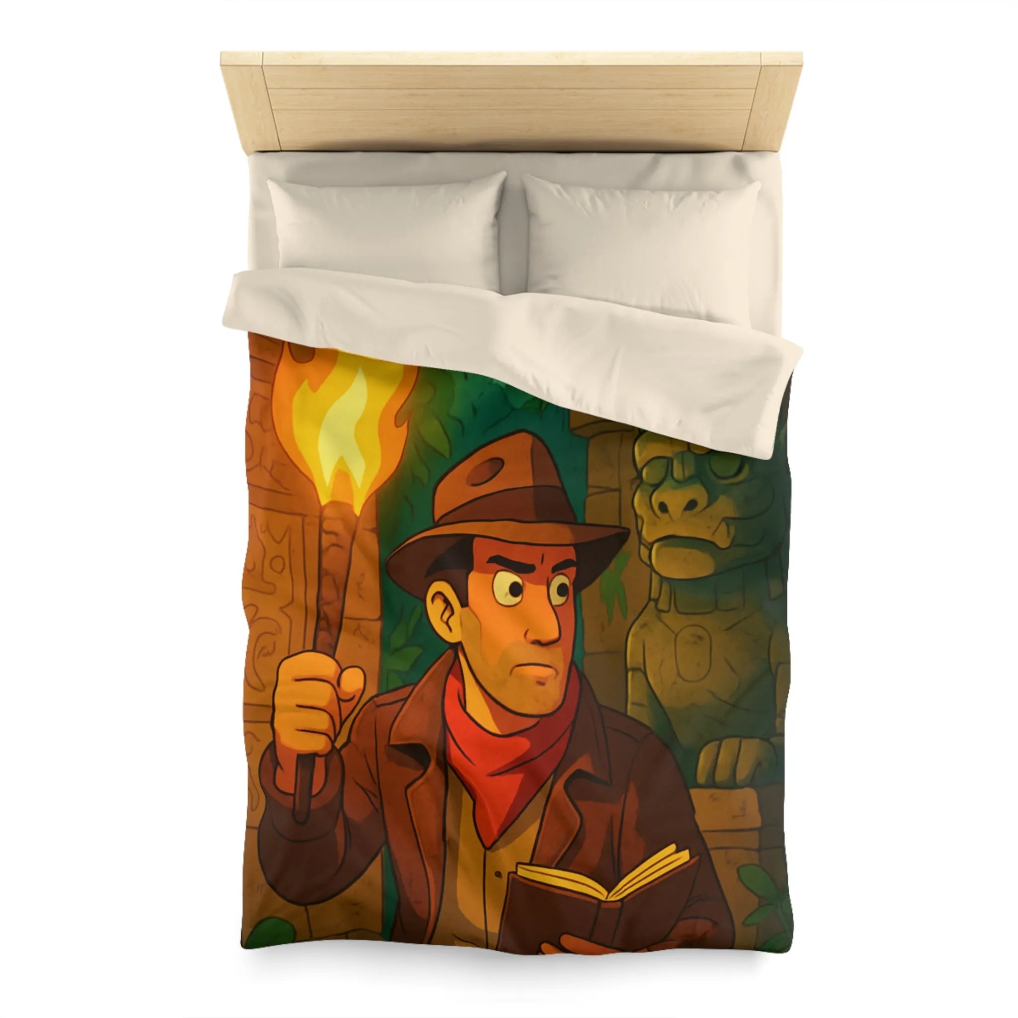 Explorez un Monde Mystérieux avec Housse de Couette Temple Ancien Inspirée de l'Aventure
