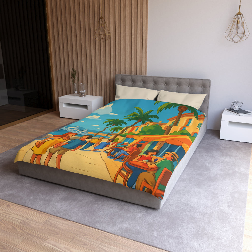 Housse de Couette Microfibre Illustration Unique Design Moderne Décoration Intérieure Raffinée