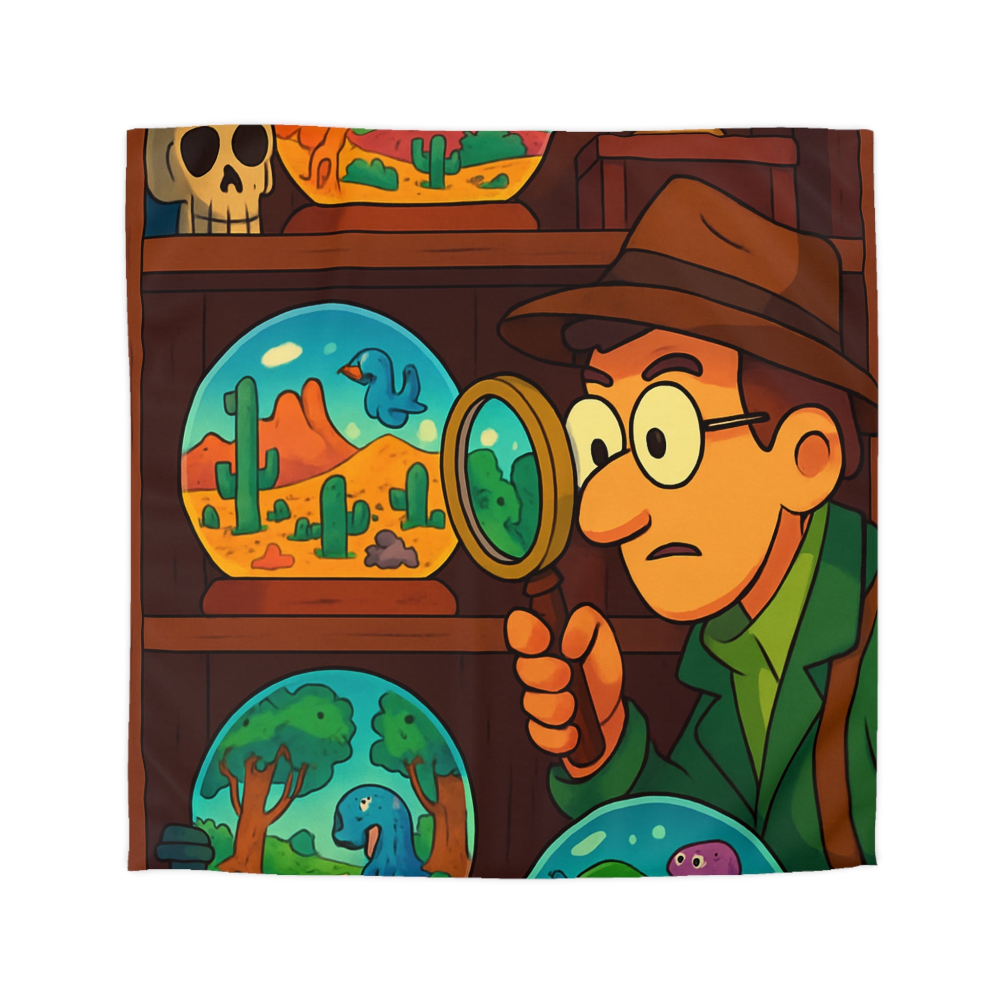 Housse de Couette Thématique Exploration Dinosaure et Océan pour Chambre Enfant Aventure Originale