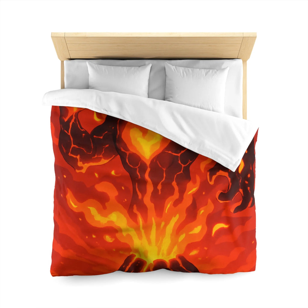 Éruption Volcanique Époustouflante: Figure Enflammée Surgissant De Coulées de Lave Rougeoyantes