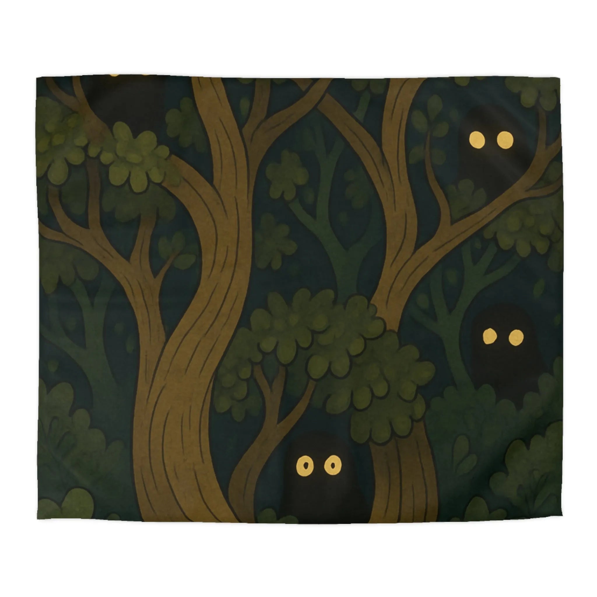 Envoûtante housse de couette forêt mystérieuse avec créatures lumineuses pour décoration intérieure unique