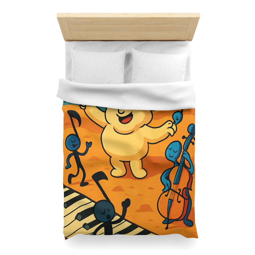 Housse de Couette Musicale Enfantine avec Chef d'Orchestre et Musiciens Fantaisistes