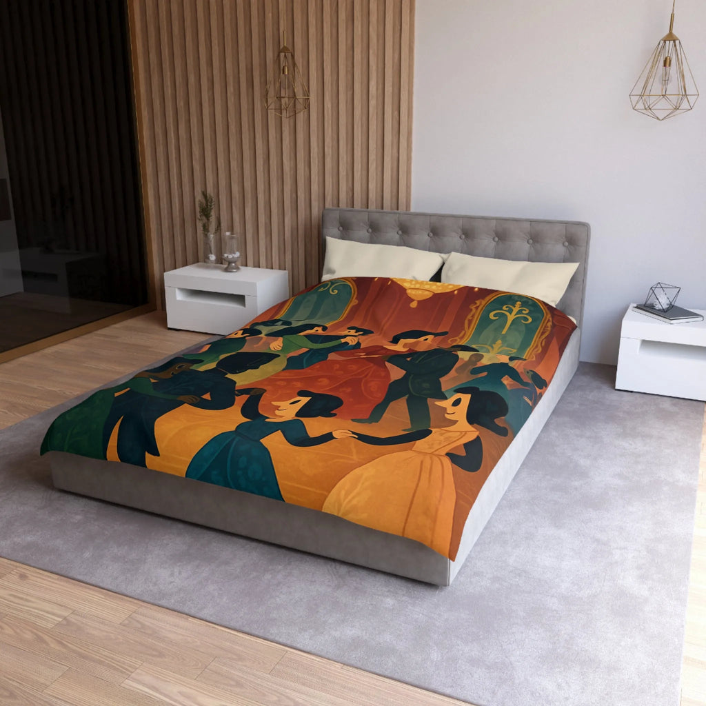 Élégant Bal de l'Époque Romantique dans une Splendeur de Couleurs Chaudes et Riche