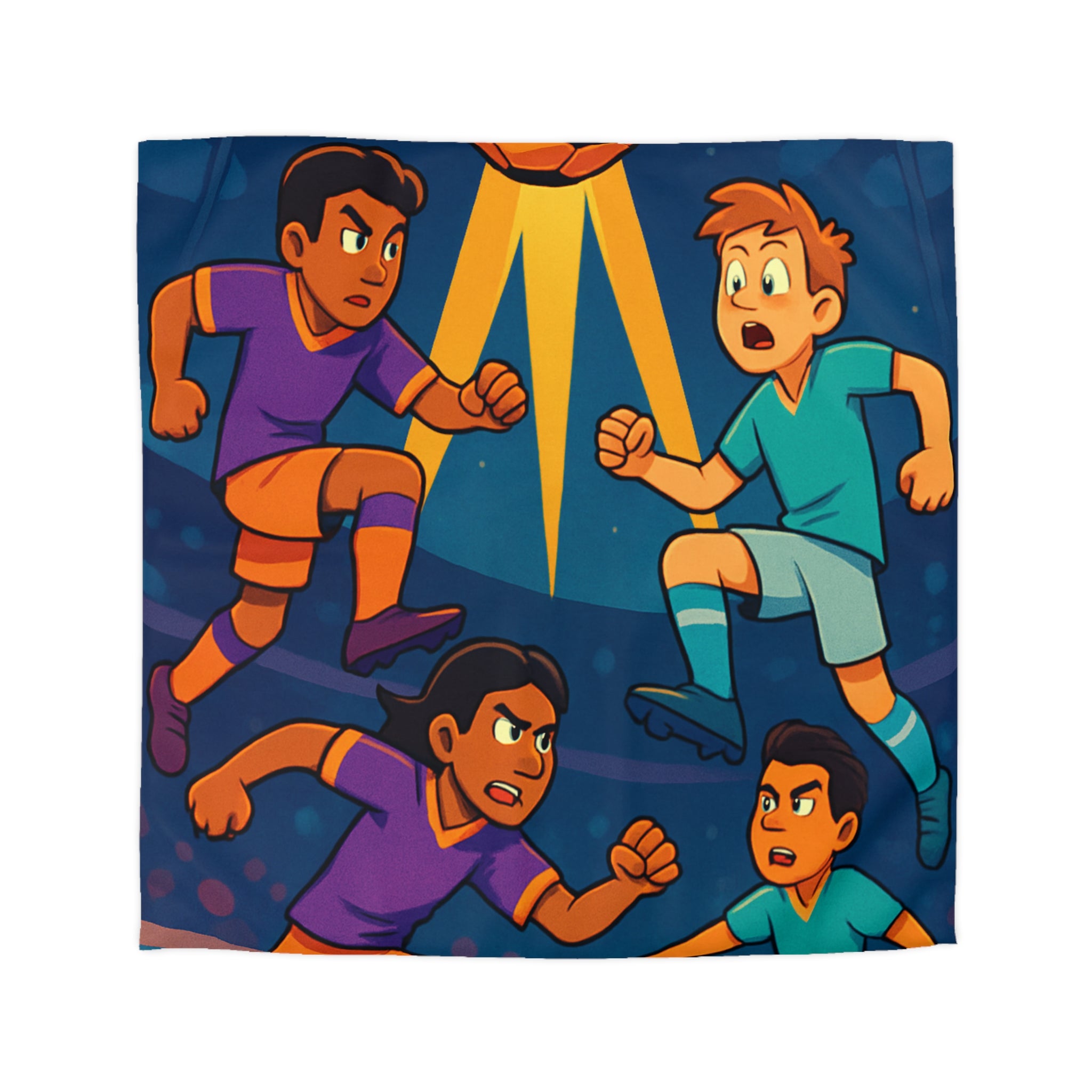 Housse de Couette Thème Football Éclatant pour les Fans de Sports Nocturnes