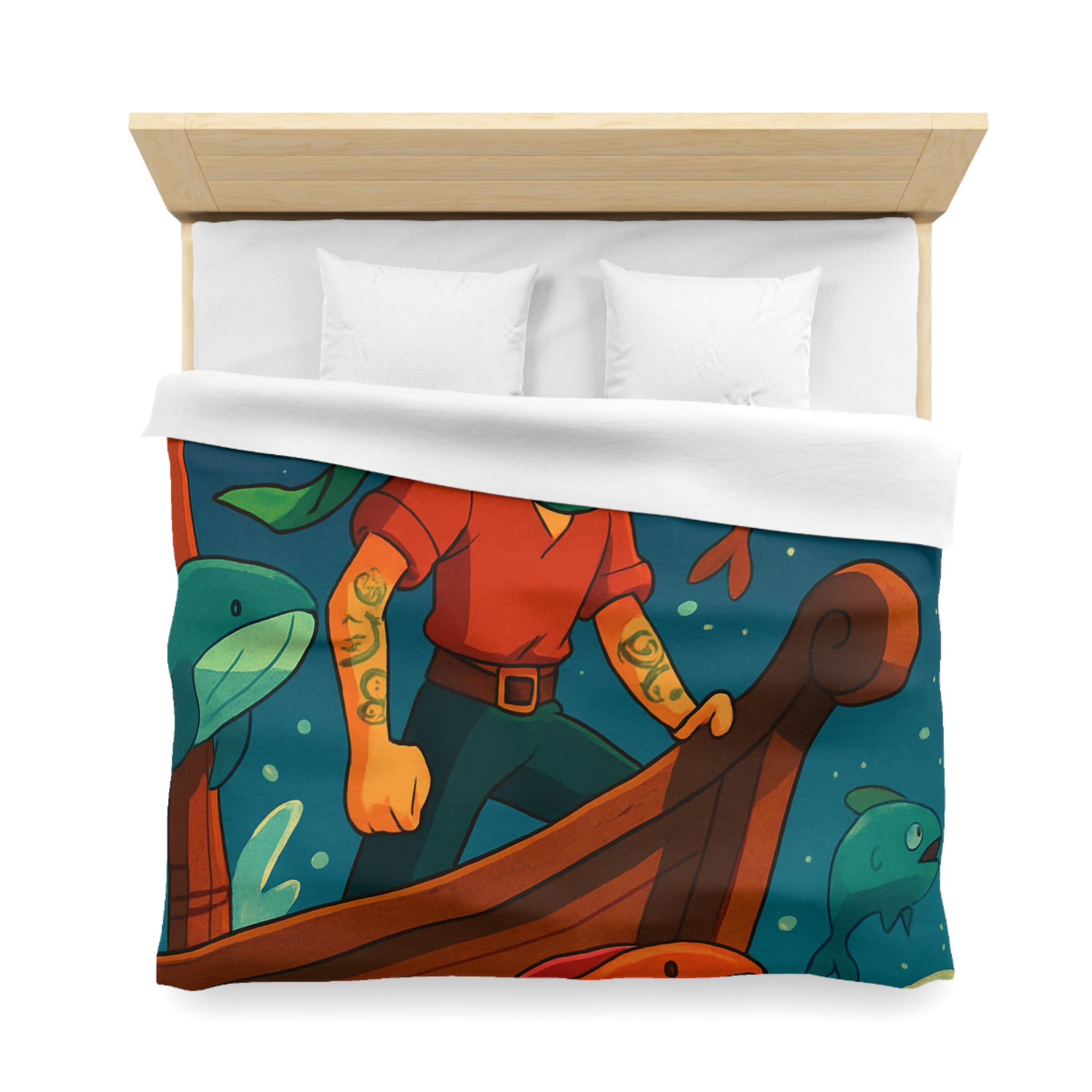 Housse de Couette Microfibre Design Artistique Moderne Décoration Chambre Confort Premium