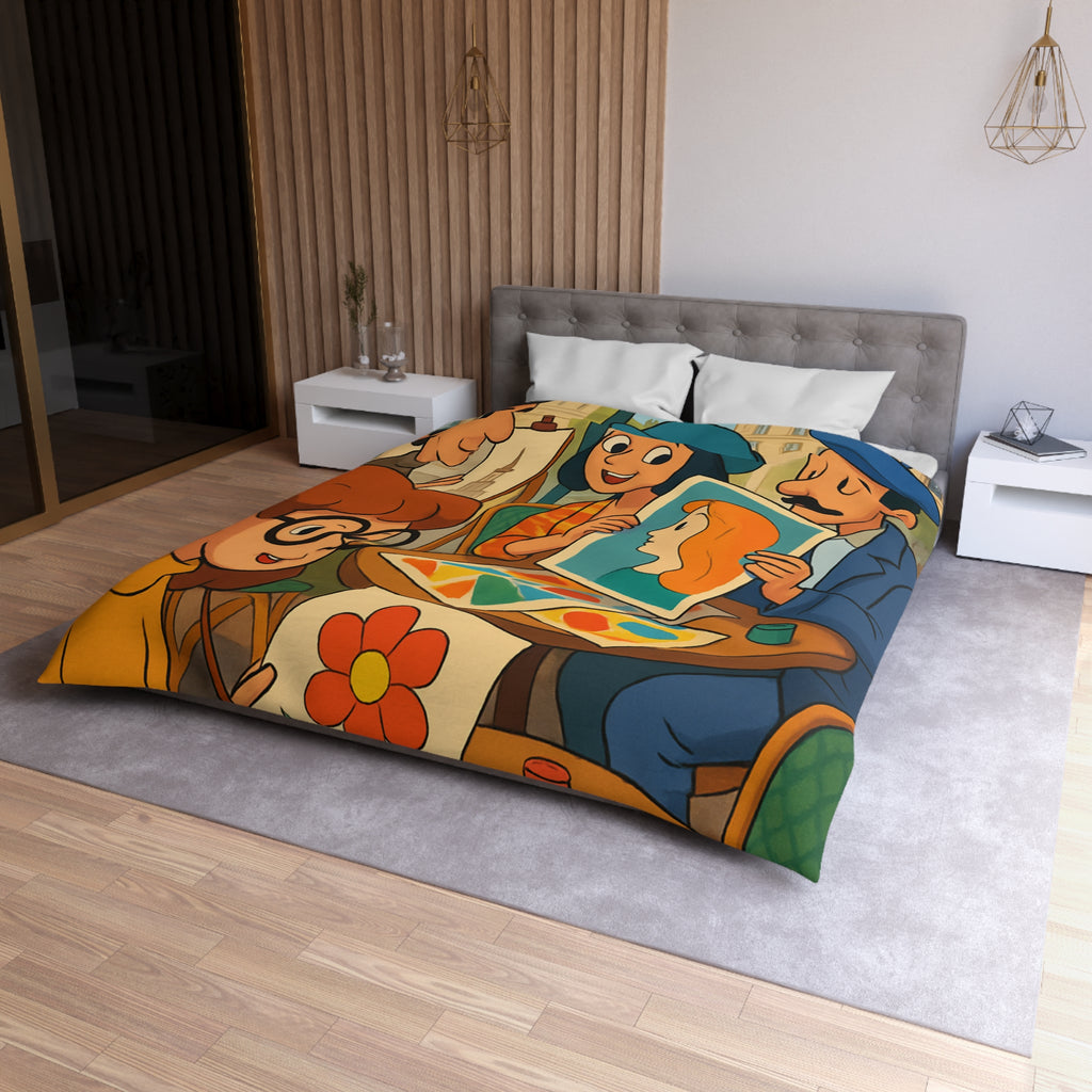 Housse de Couette Microfibre Illustration Unique Design Moderne Décoration Intérieure Raffinée