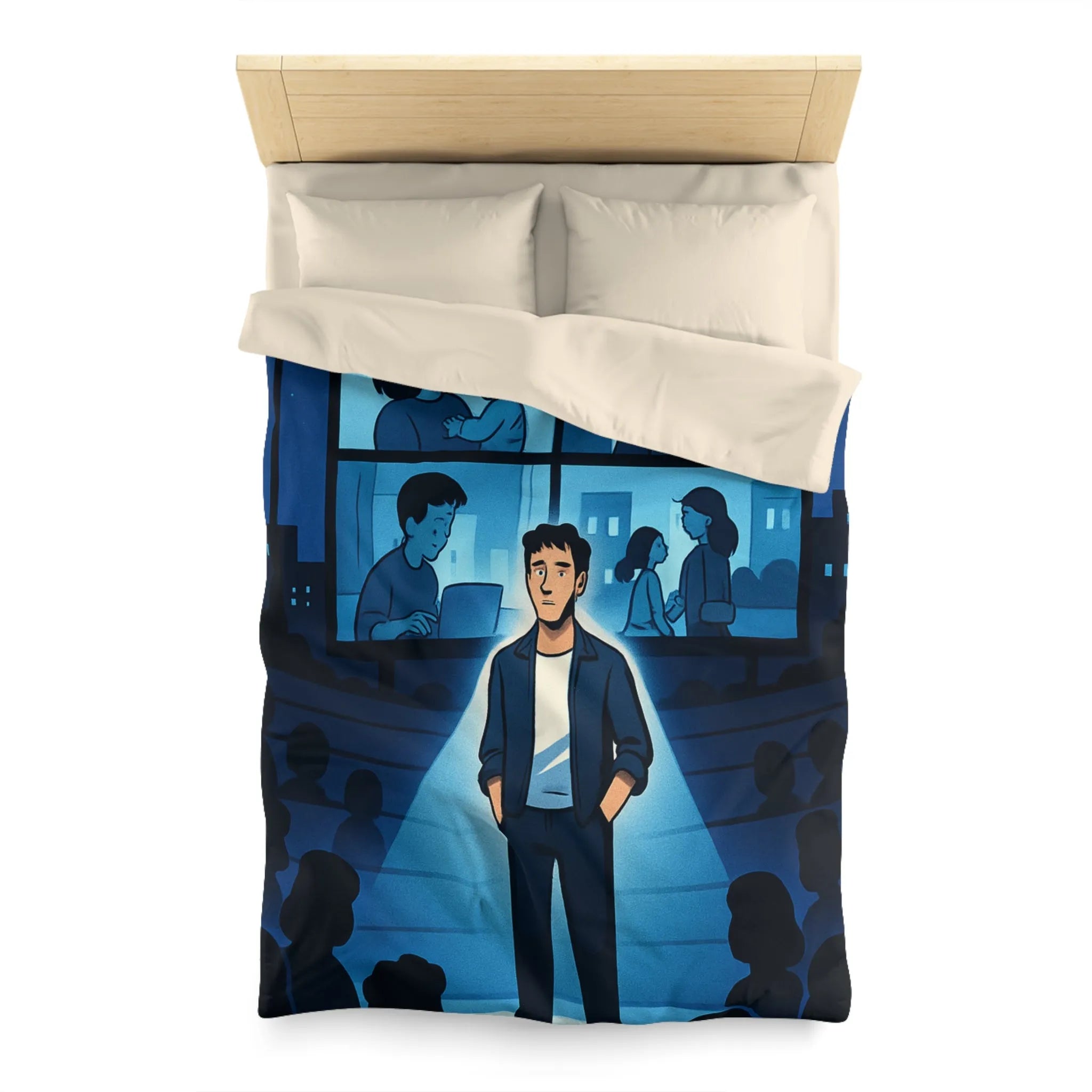 Housse de Couette Microfibre Art Graphique Contemporain Style Décoratif Chambre Tendance