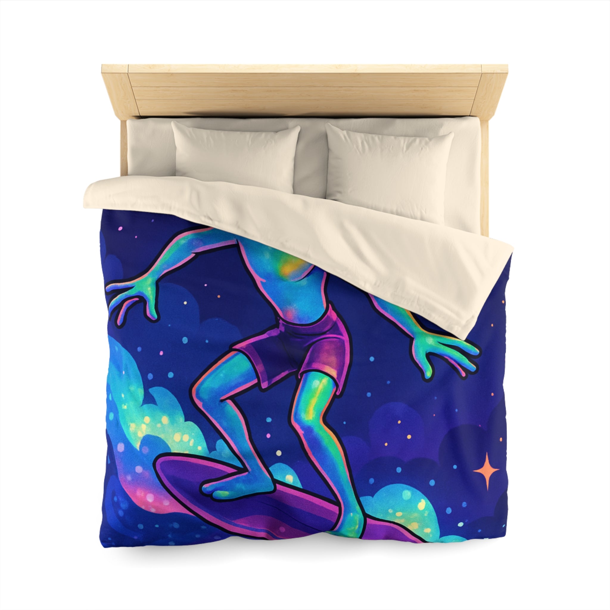 Housse de Couette Microfibre Design Artistique Moderne Décoration Chambre Confort Premium