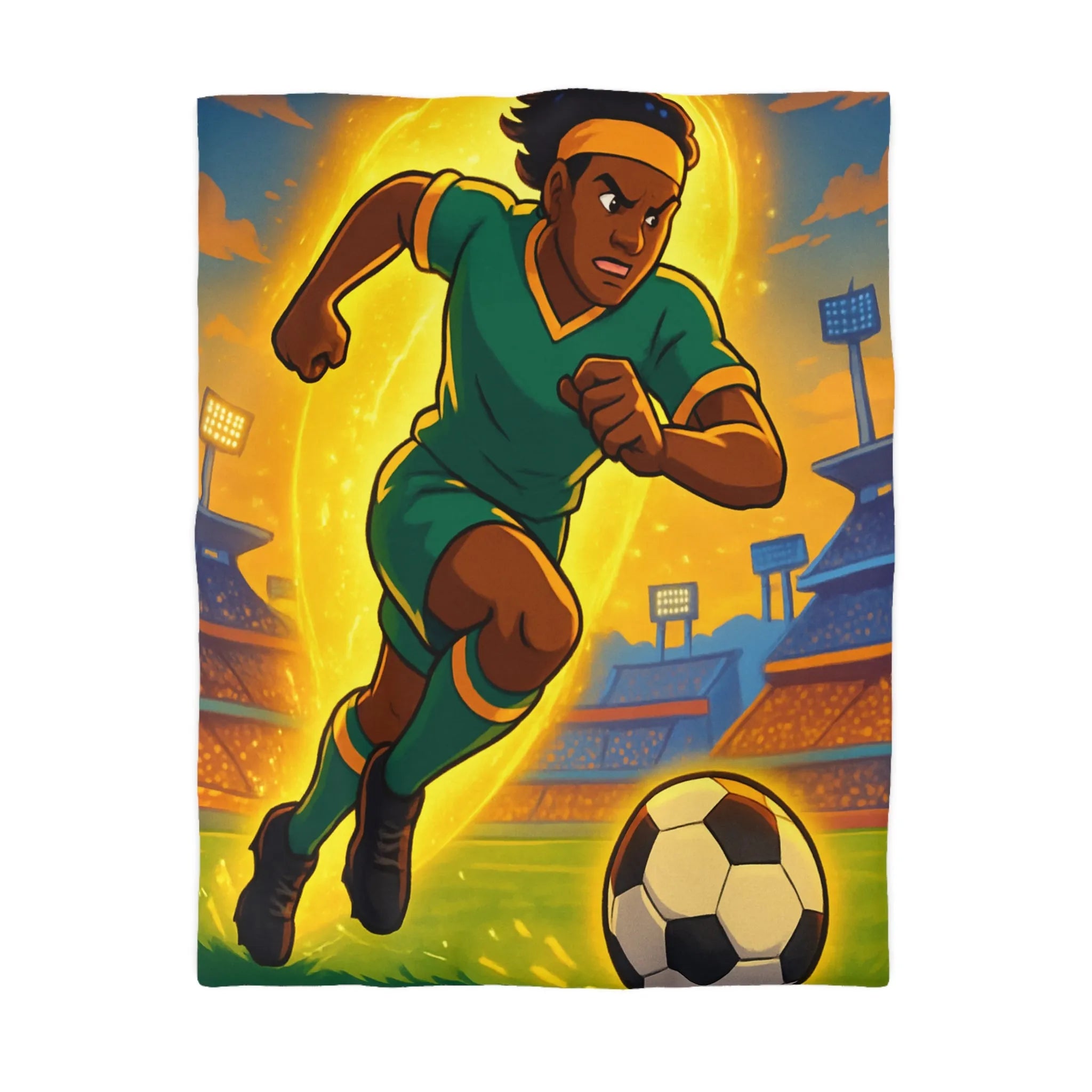 Housse de Couette Inspirée Footballeur Dessin Animé Dynamique pour Chambre de Supporter Passionné