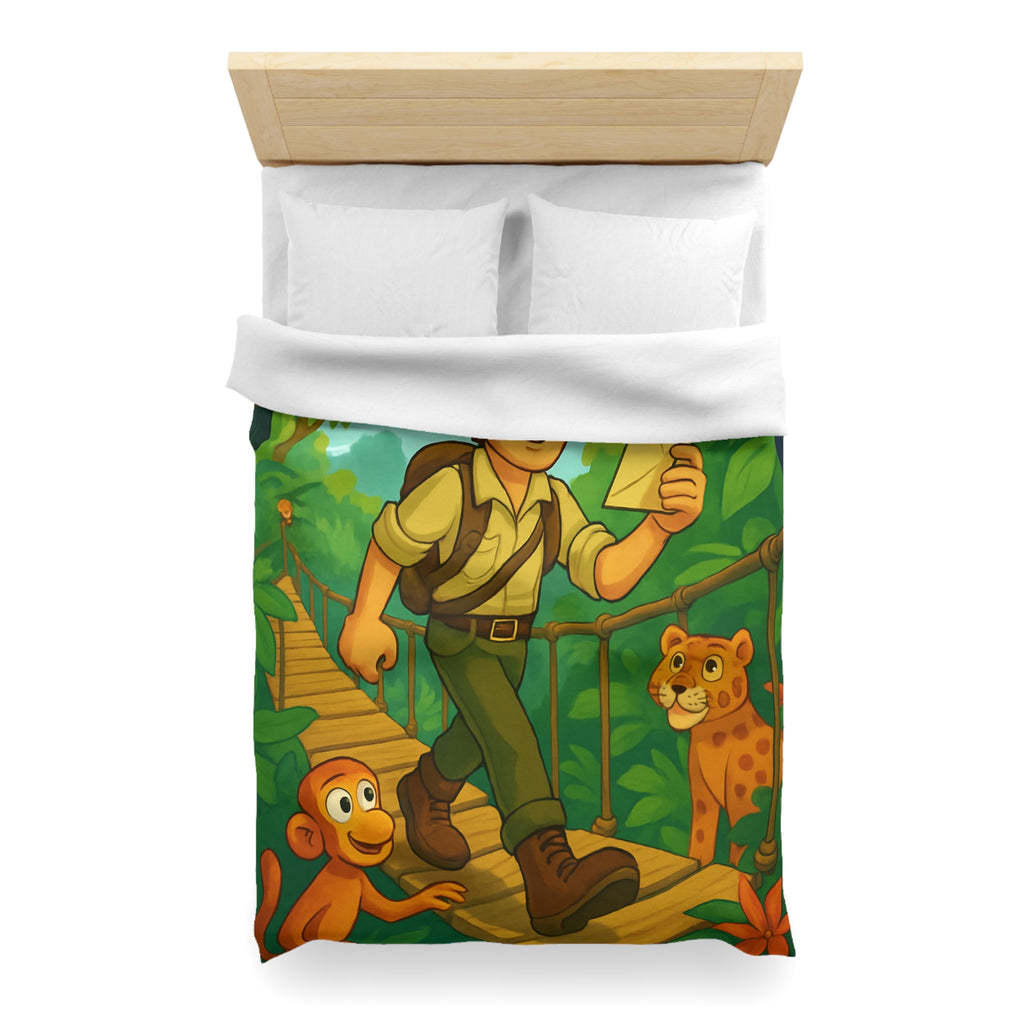 Housse de Couette Microfibre Motif Créatif Original Style Contemporain Chambre Élégante