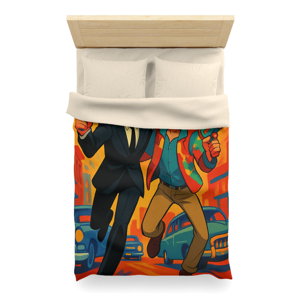 Housse de Couette Microfibre Illustration Unique Design Moderne Décoration Intérieure Raffinée