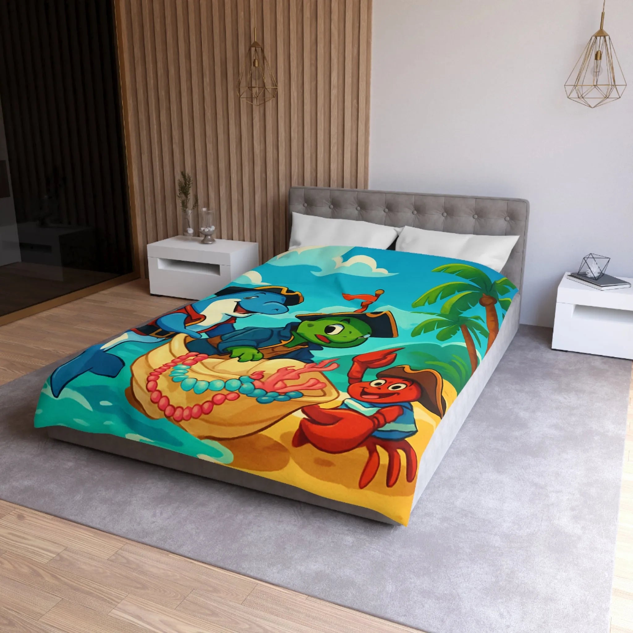 Ensemble pirate océanique pour chambre enfant avec animaux marins en costumes colorés