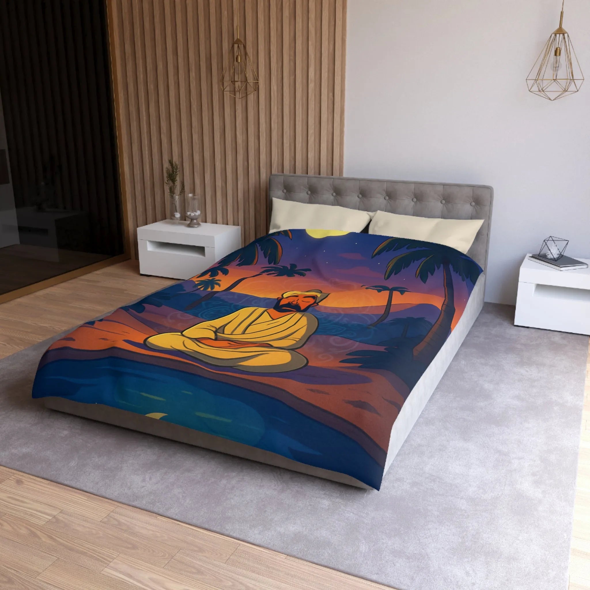 Housse de Couette Microfibre Art Graphique Contemporain Style Décoratif Chambre Tendance