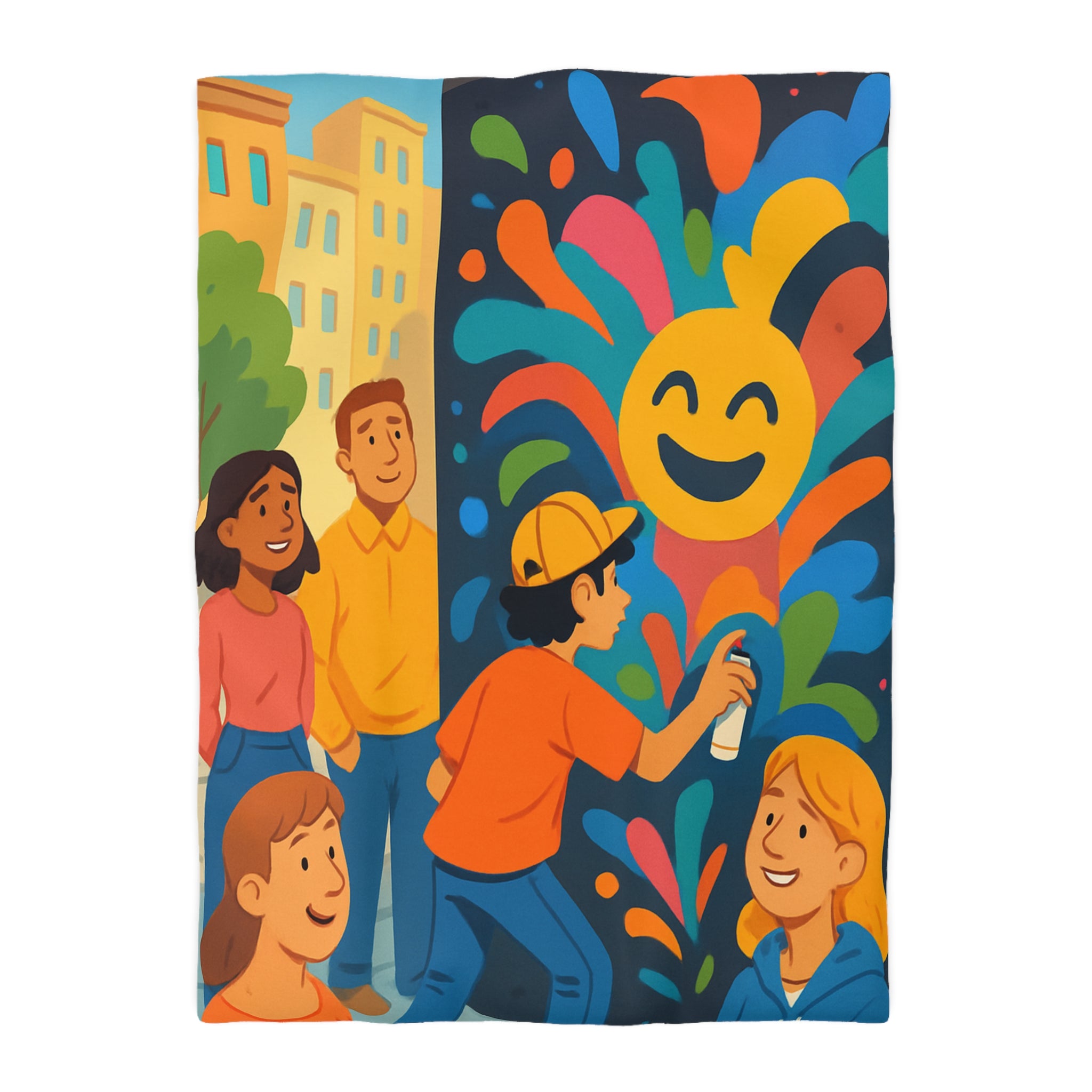 Housse de Couette Microfibre Design Artistique Moderne Décoration Chambre Confort Premium