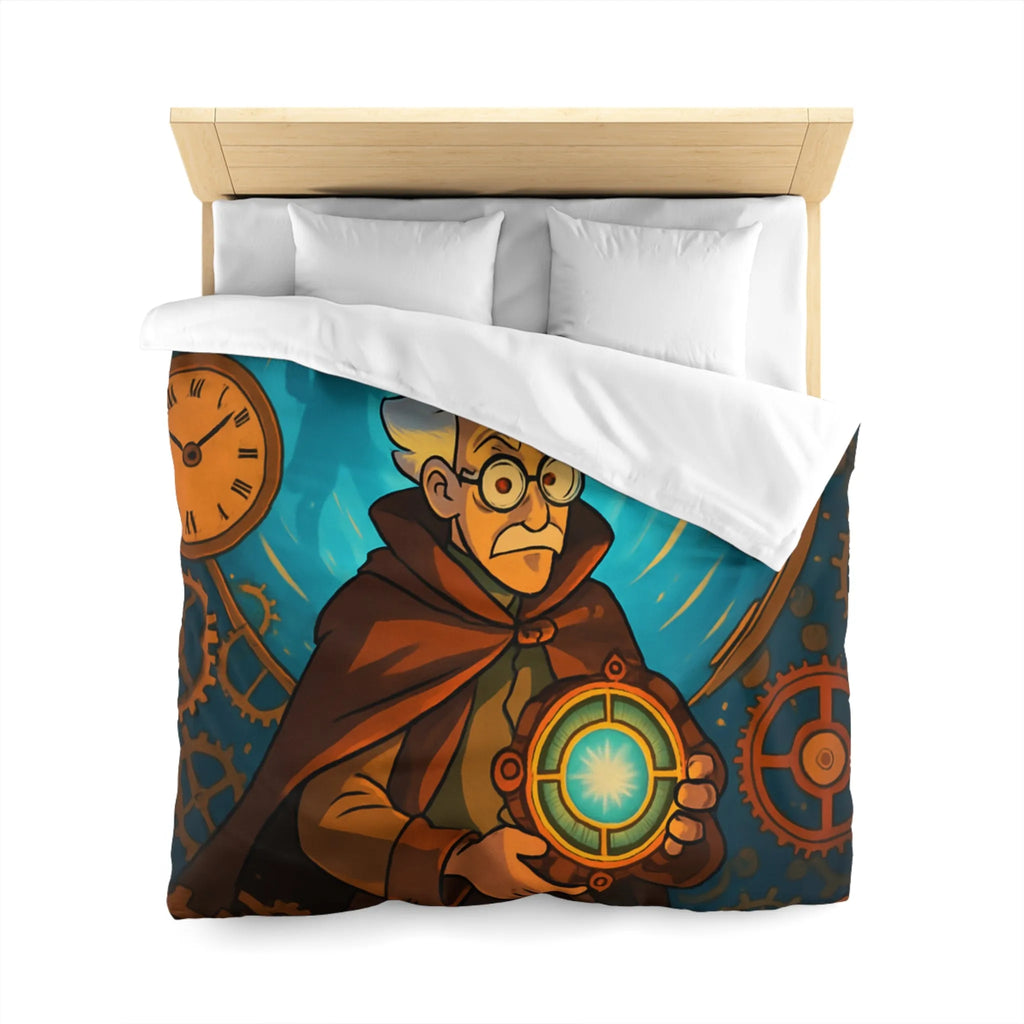 Housse de couette aventure steampunk horloger voyage dans le temps avec objets mystérieux