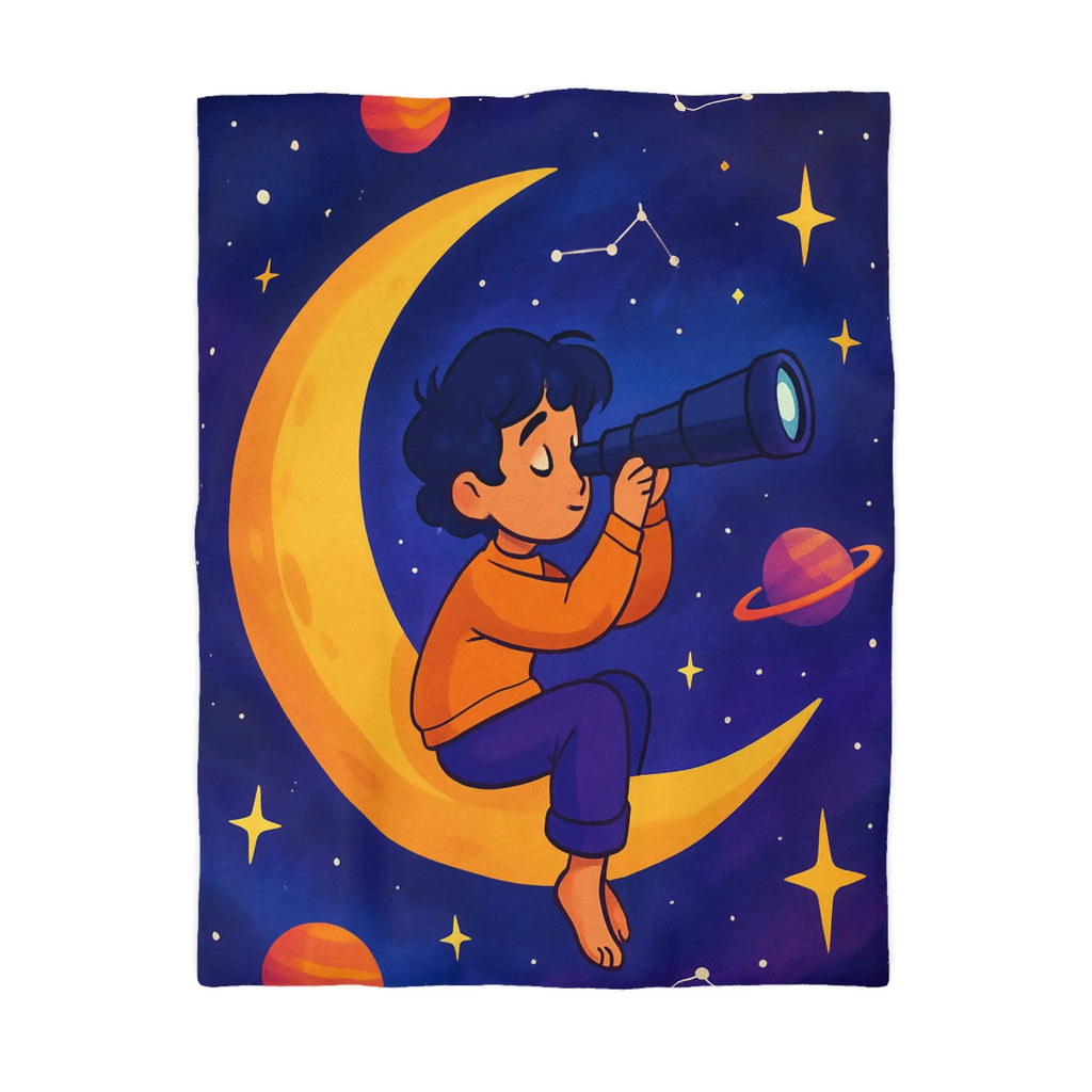 Envolez-vous avec notre housse de couette étoilée rêveuse et colorée pour enfants