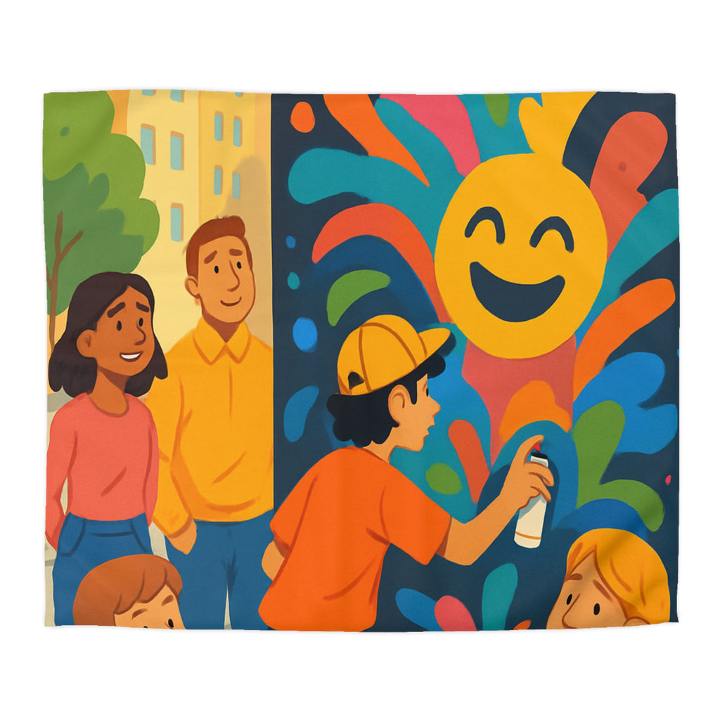 Housse de Couette Microfibre Design Artistique Moderne Décoration Chambre Confort Premium