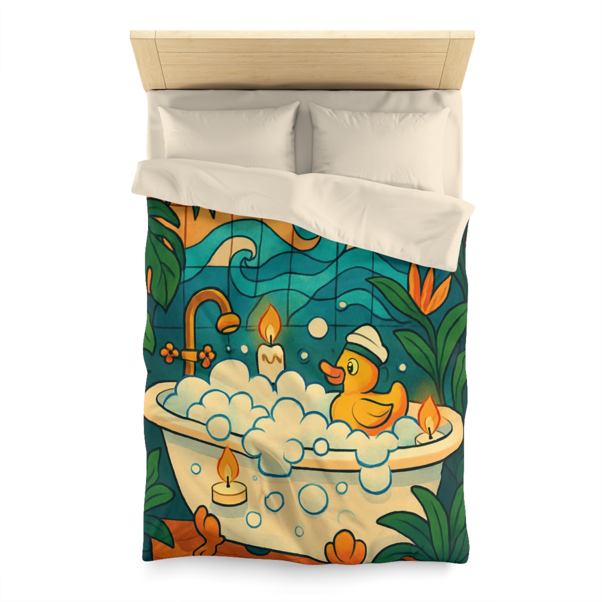 Housse de Couette Microfibre Design Artistique Moderne Décoration Chambre Confort Premium