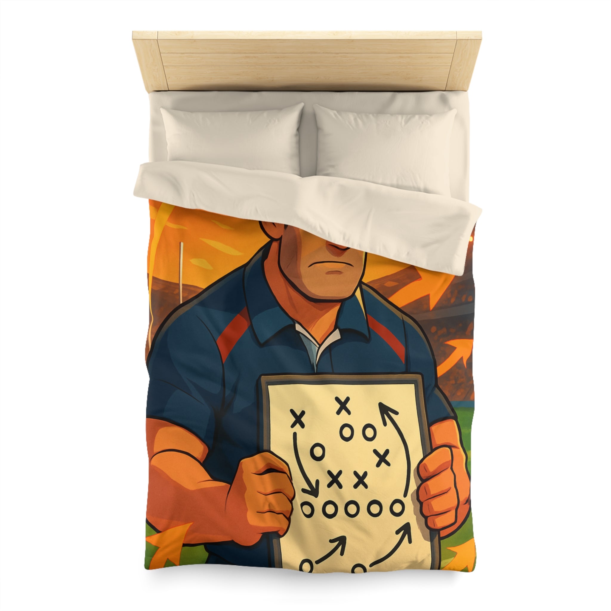 Housse de Couette Tactique de Rugby Coach Dynamique pour Chambre Thématique Sport