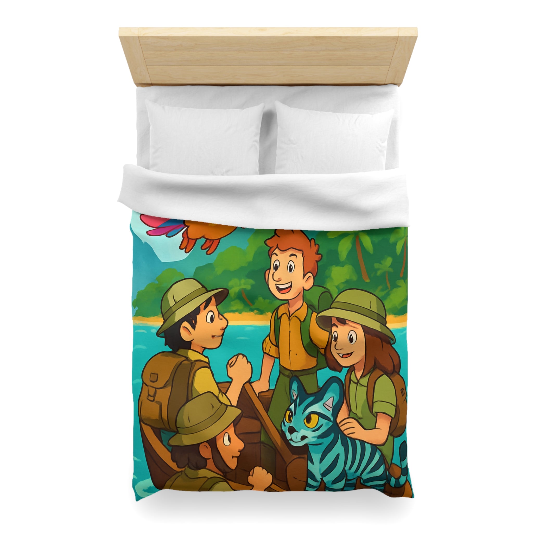 Housse de Couette Microfibre Design Artistique Moderne Décoration Chambre Confort Premium