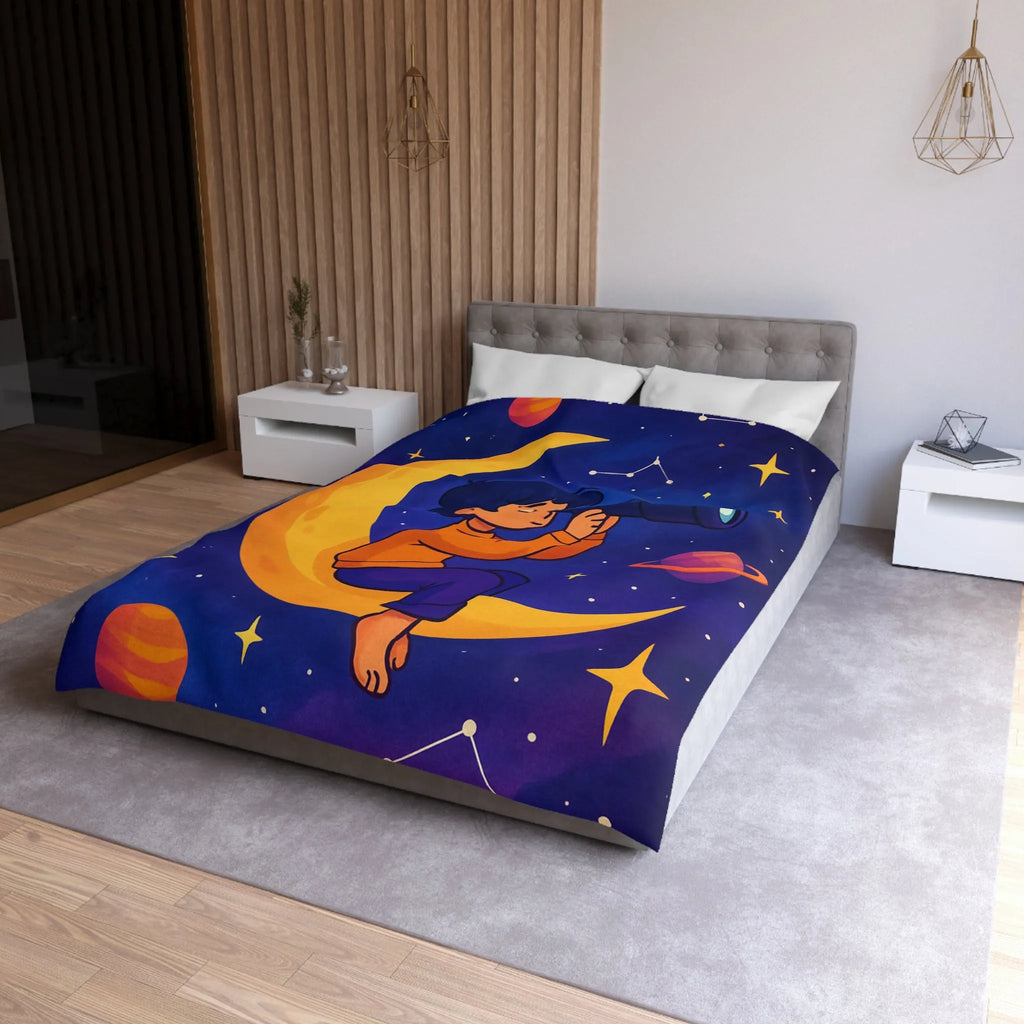 Envolez-vous avec notre housse de couette étoilée rêveuse et colorée pour enfants