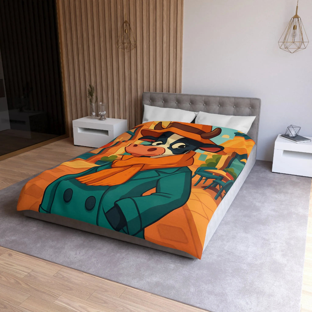 Housse de Couette Microfibre Art Graphique Contemporain Style Décoratif Chambre Tendance