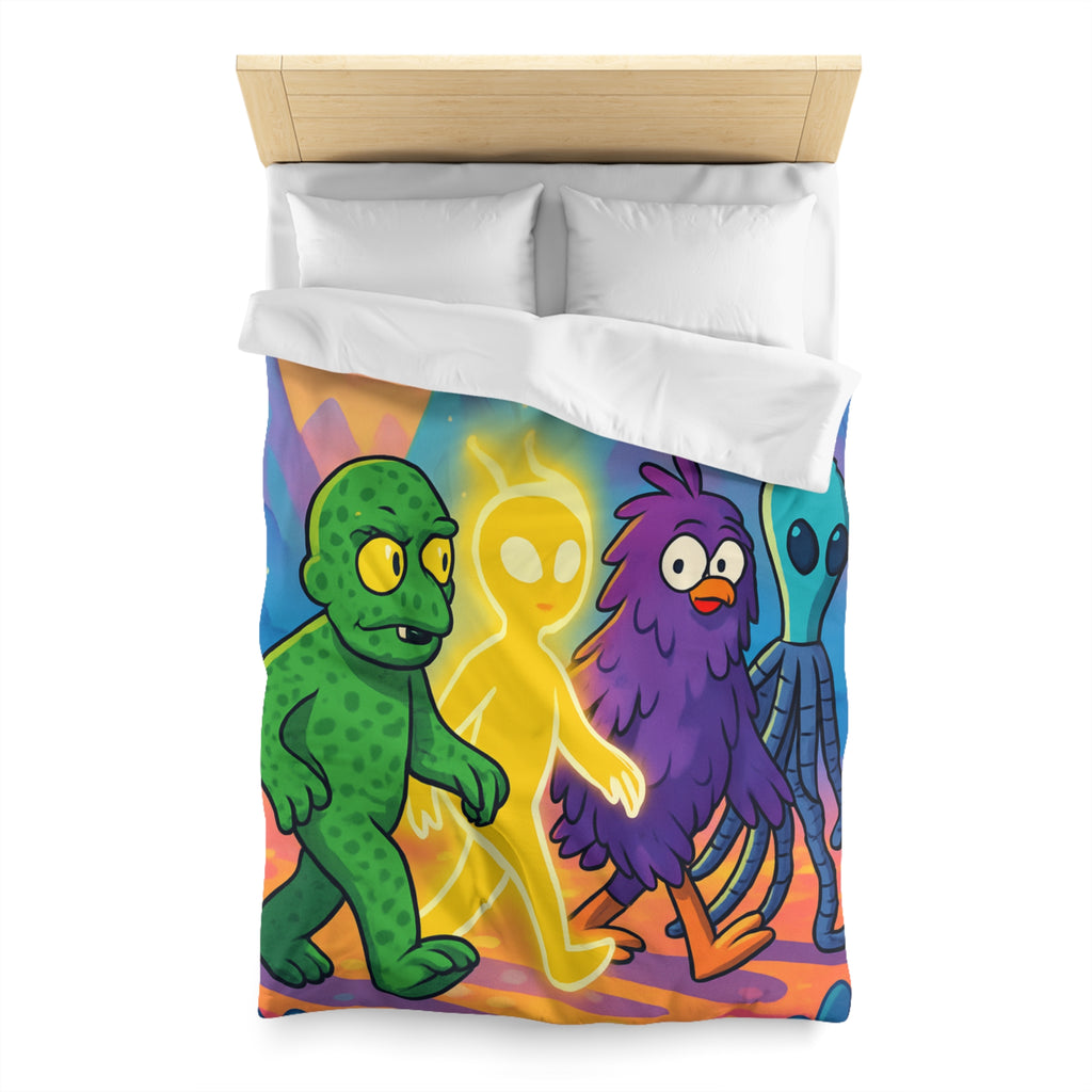 Housse de Couette Microfibre Design Artistique Moderne Décoration Chambre Confort Premium