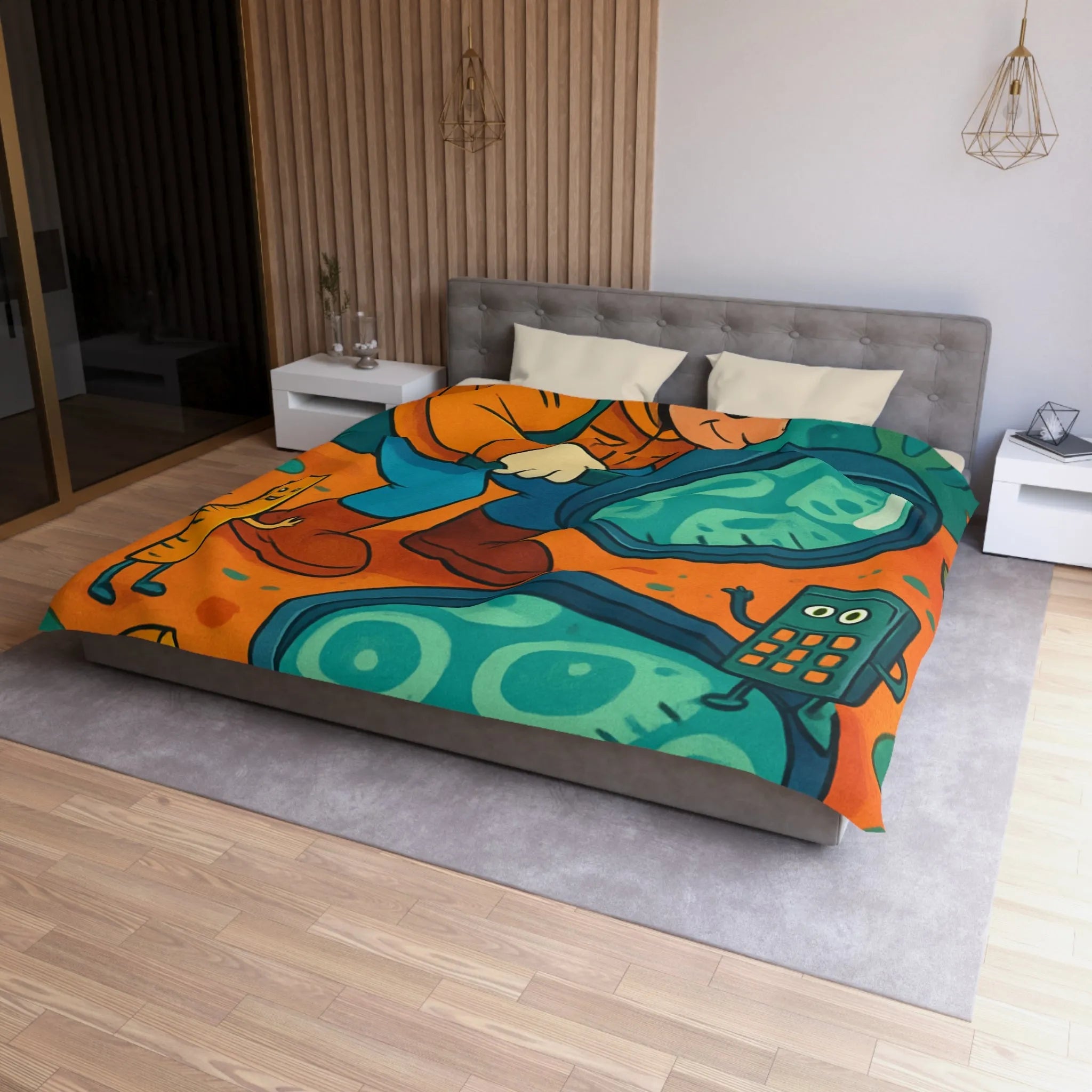 Explorez une Housse de Couette Fantaisie, Aventure Visuelle pour Enfants avec Loupe et Calculateur