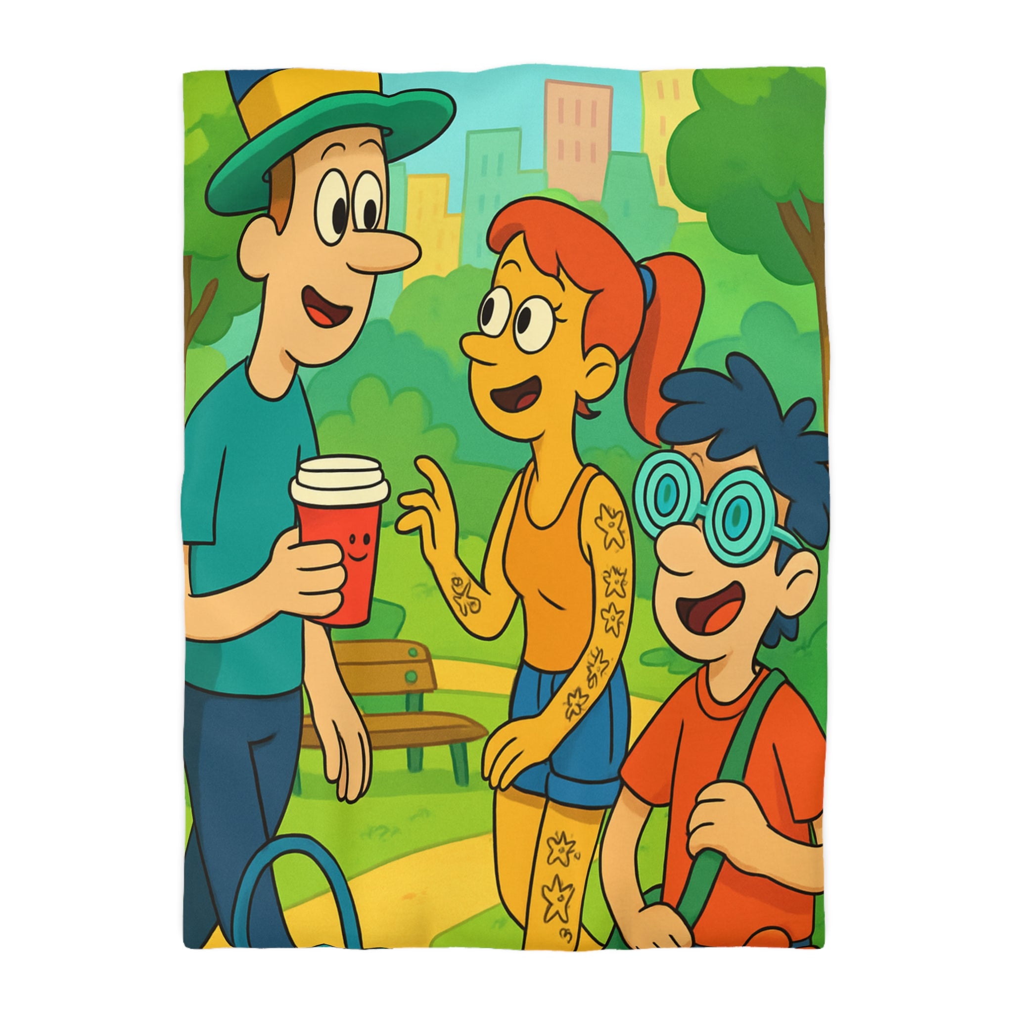 Housse de Couette Microfibre Illustration Unique Design Moderne Décoration Intérieure Raffinée