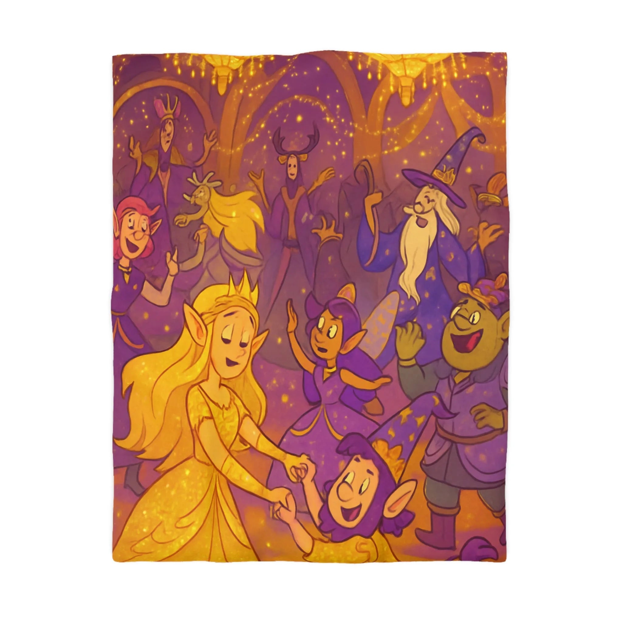 Housse de Couette Féerique avec Elfe dans une Scène de Fête Magique Enchantée