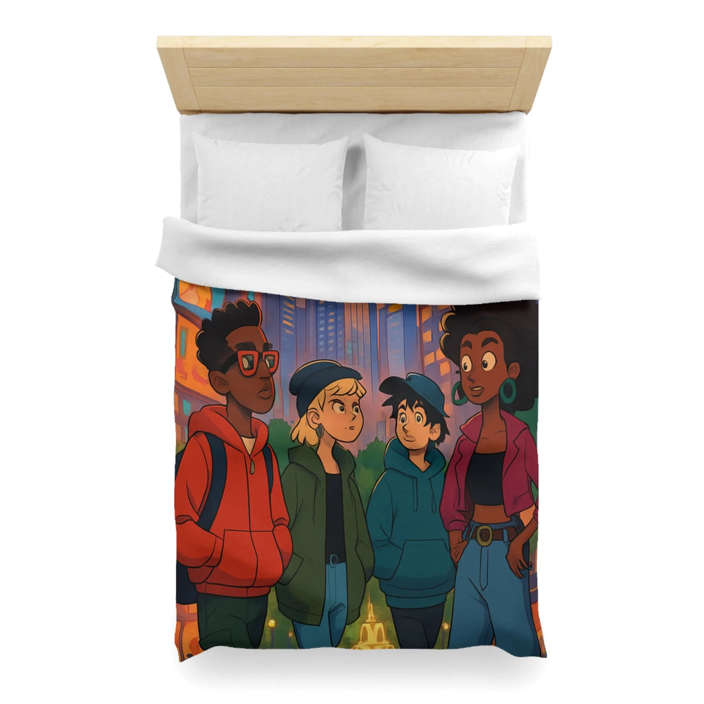 Housse de Couette Microfibre Art Graphique Contemporain Style Décoratif Chambre Tendance