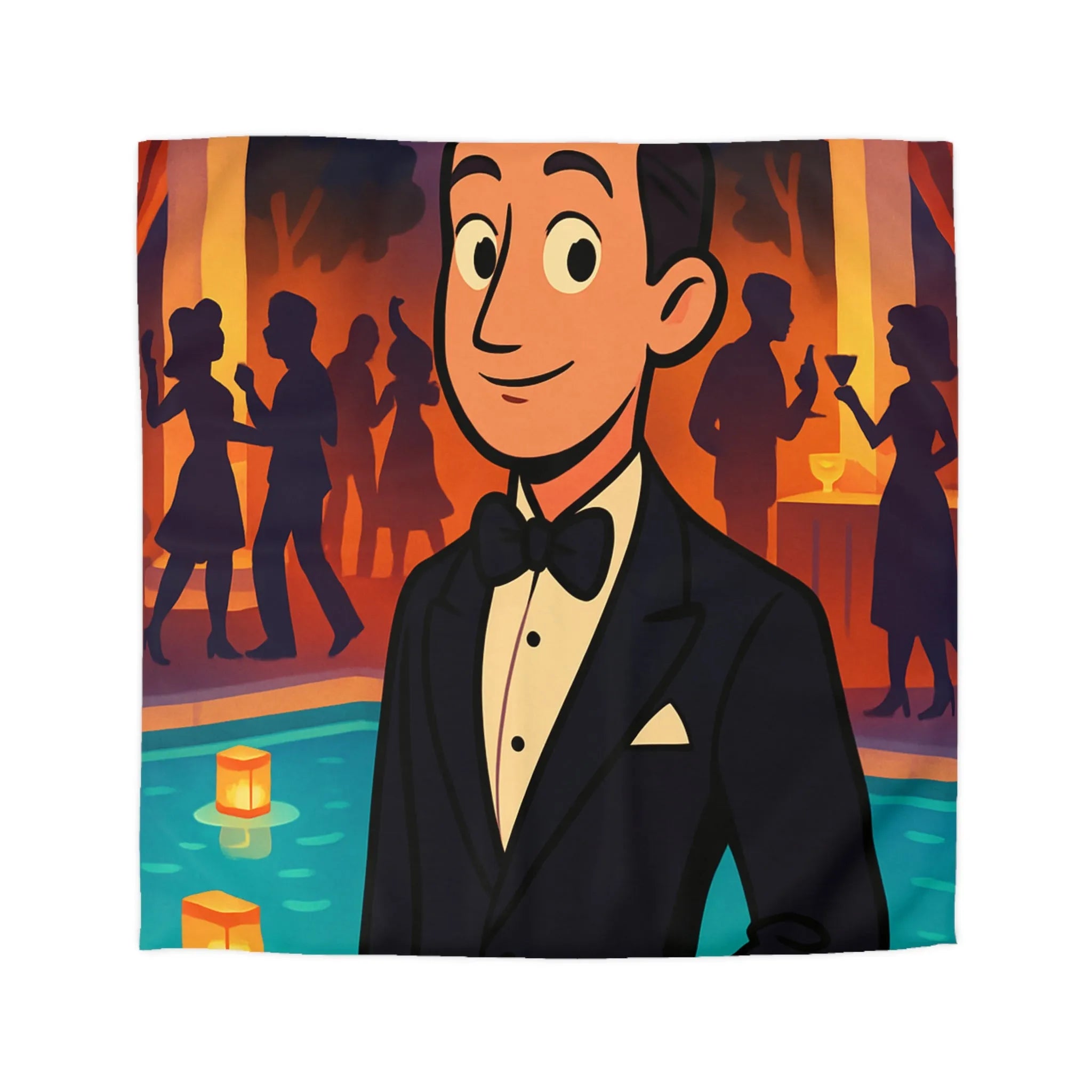 Élégance Nocturne : Motifs Inspirés de Soirées Glamour Art Déco Pour Chambre Distinguée