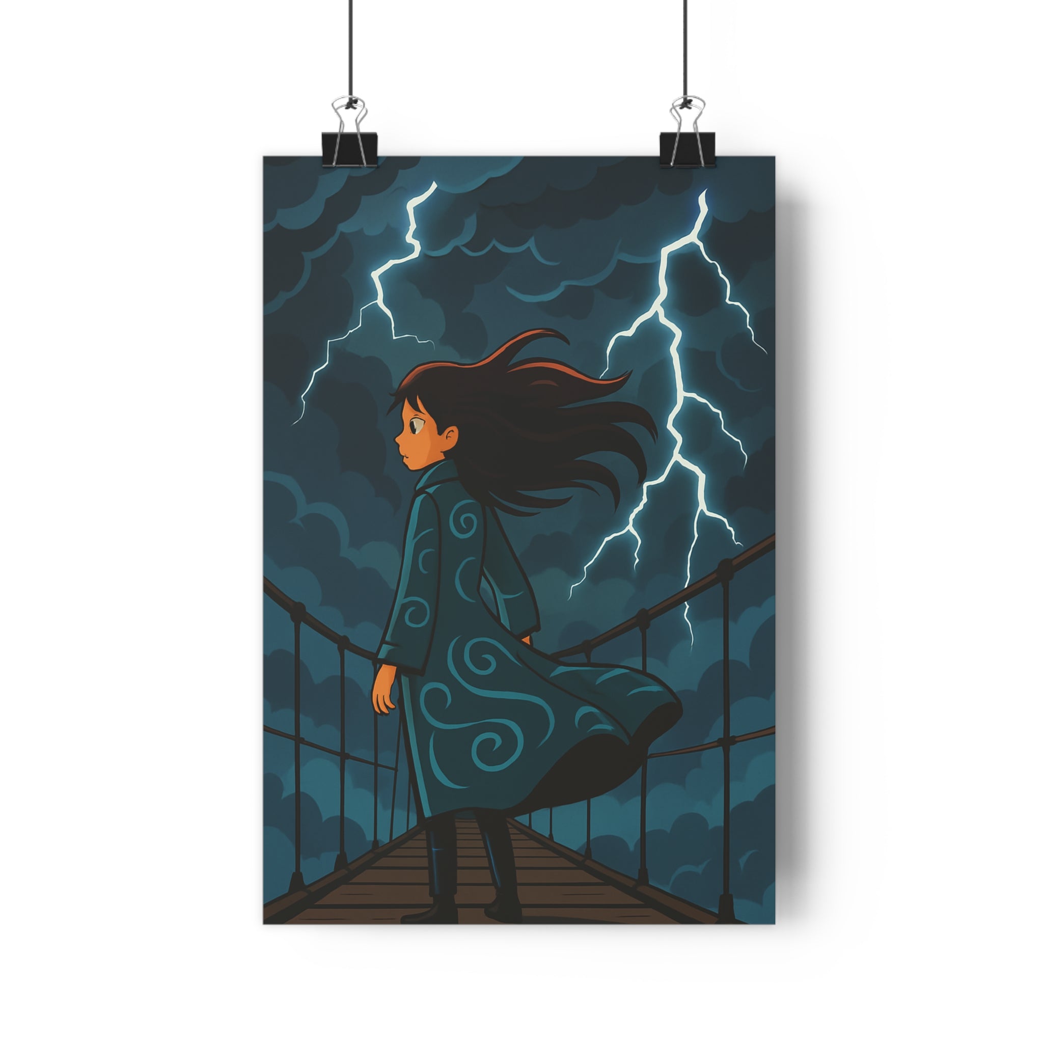 Poster décoratif mystique bleu sombre dramatique moderne chambre salon atmosphère envoûtante qualité élégante premium