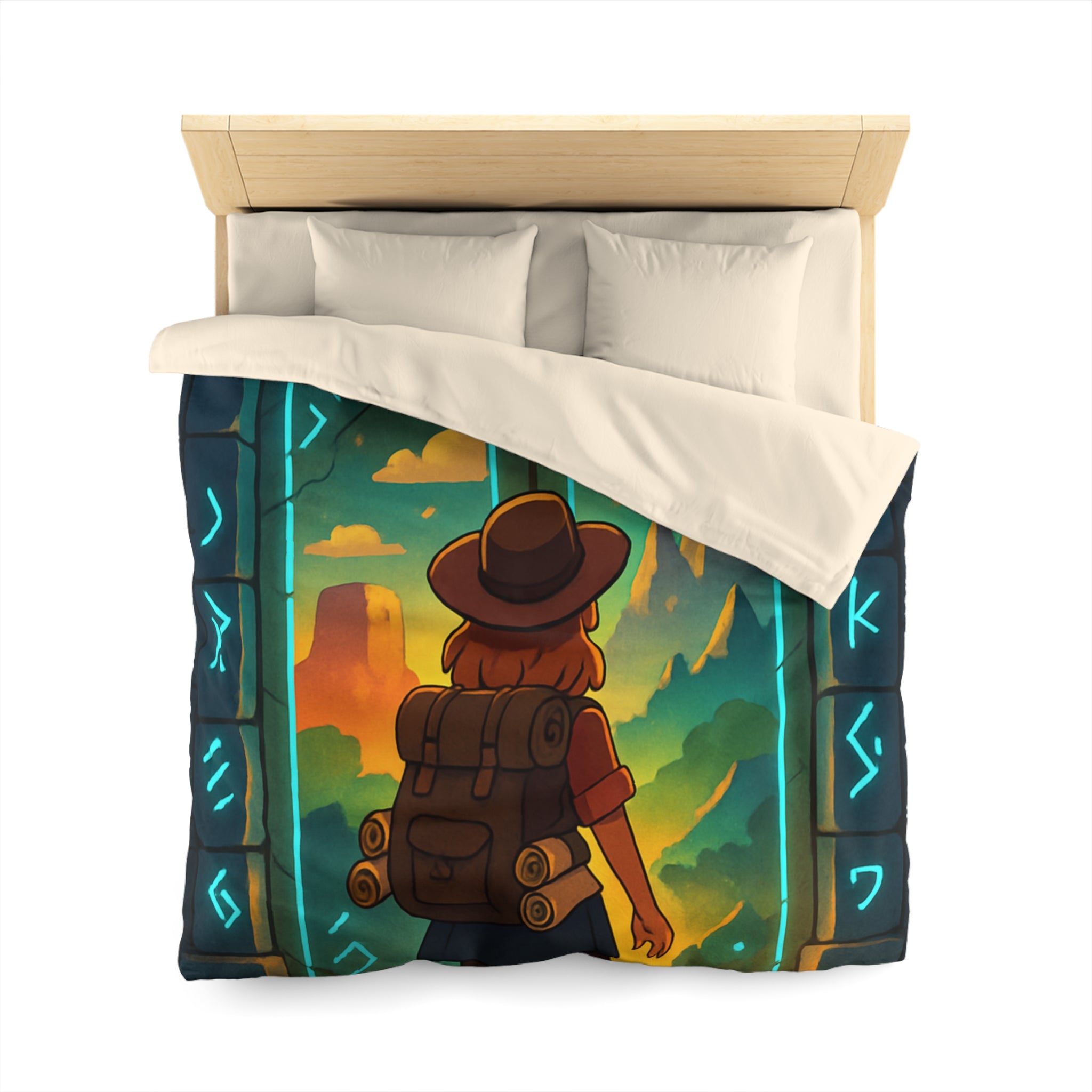 Housse de Couette Microfibre Motif Créatif Original Style Contemporain Chambre Élégante